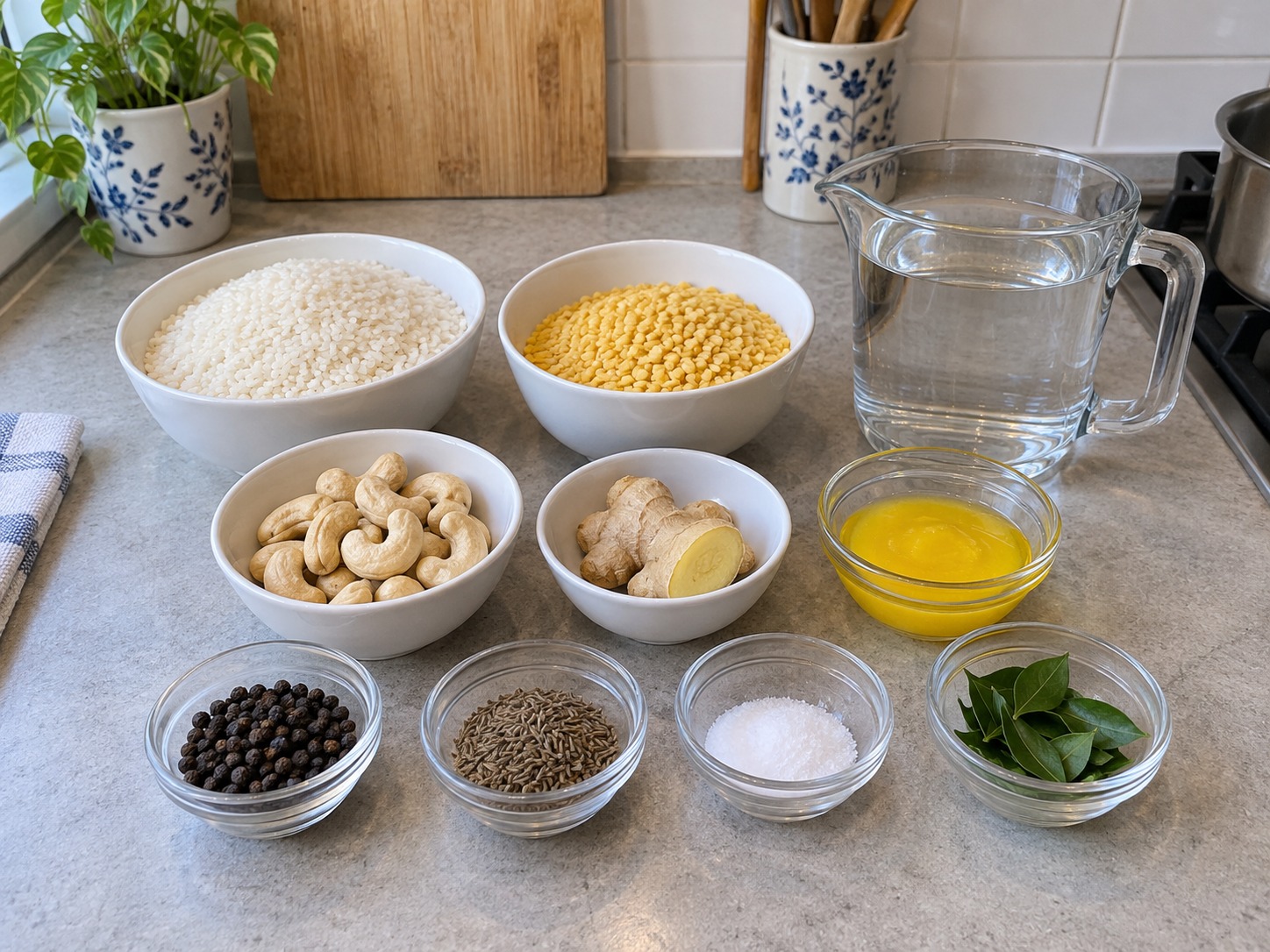 印度胡椒腰果鹹米粥 Ven Pongal — 材料