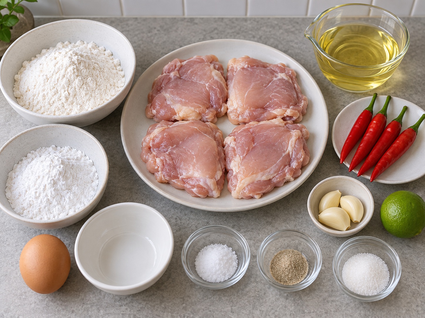 Indonesian Ayam Geprek Chicken — ingredients