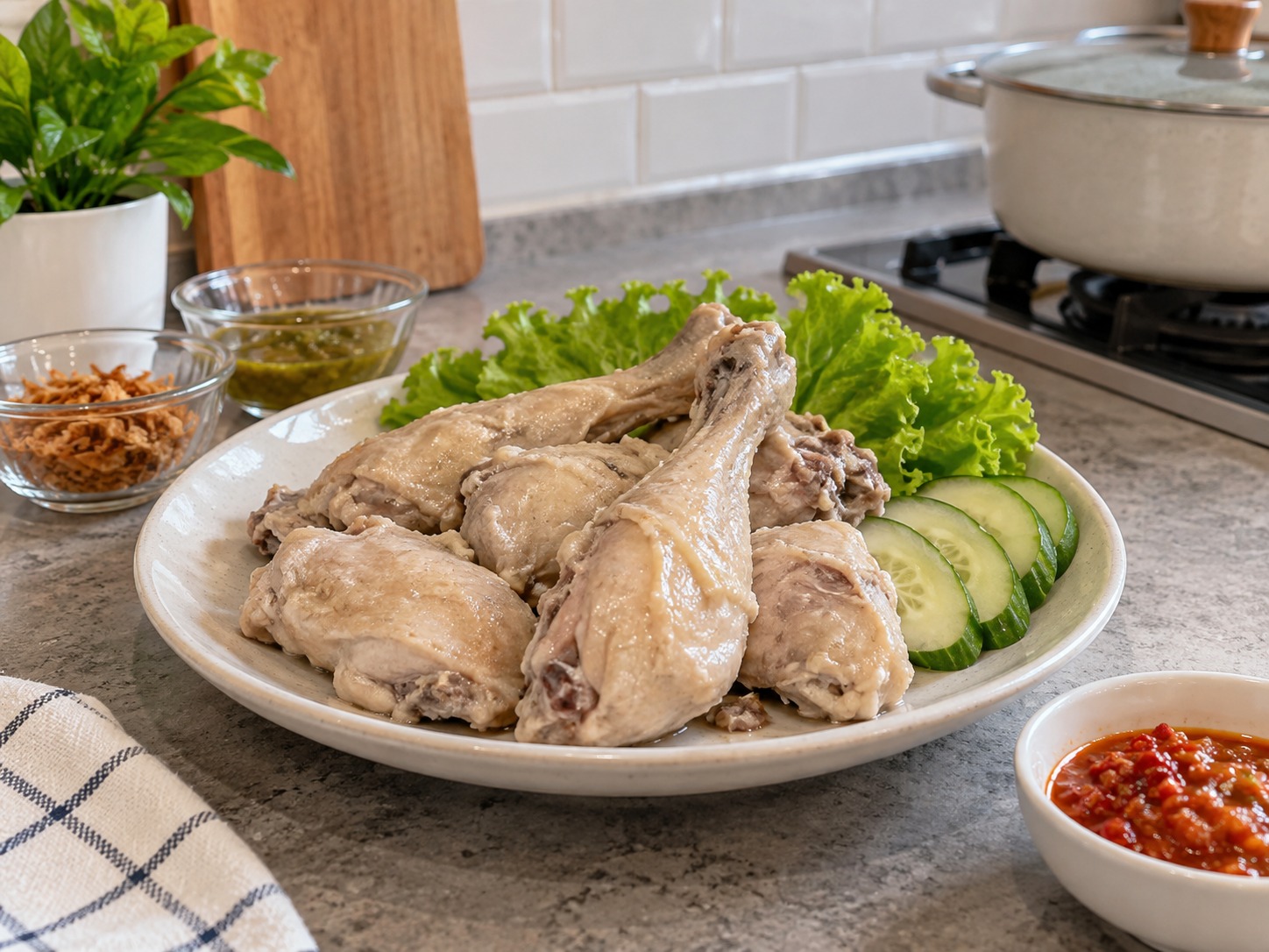 印尼巴東白炸雞 Ayam Pop — 完成圖
