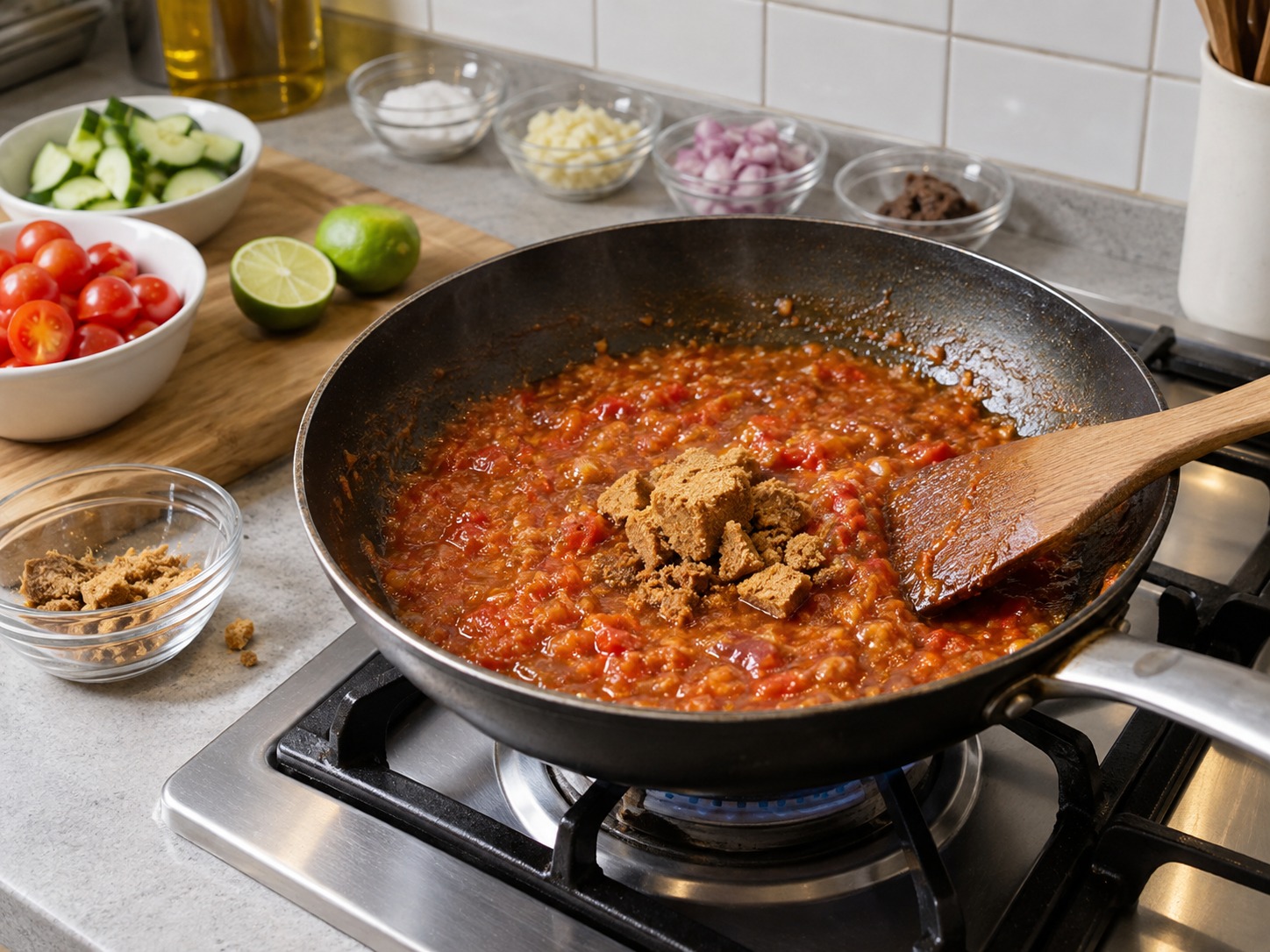 Ayam Taliwang Indonesia — Tambahkan gula aren dan masak hingga saus kental