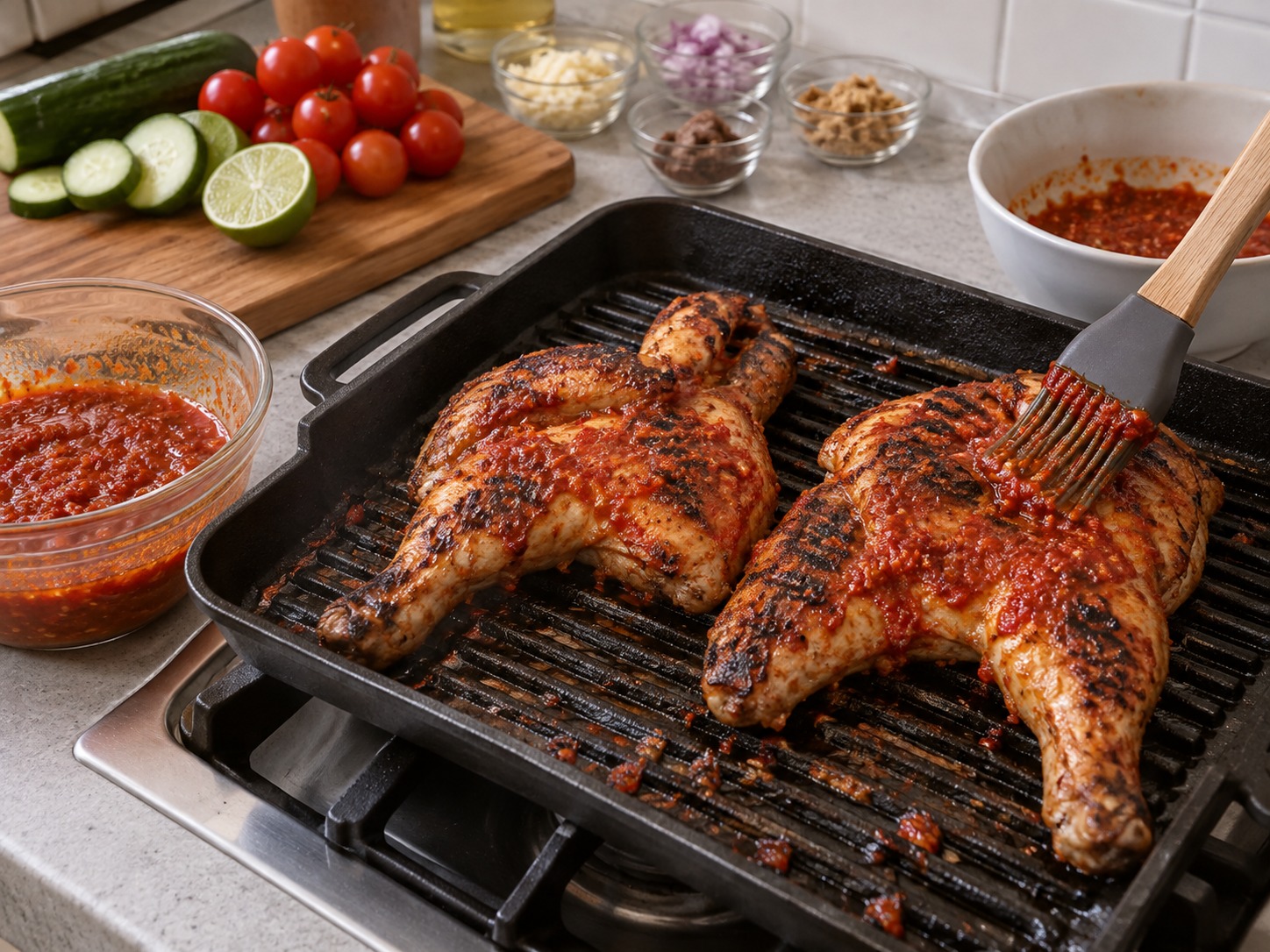 Ayam Taliwang Indonesia — Balik lalu oles dengan sambal tebal