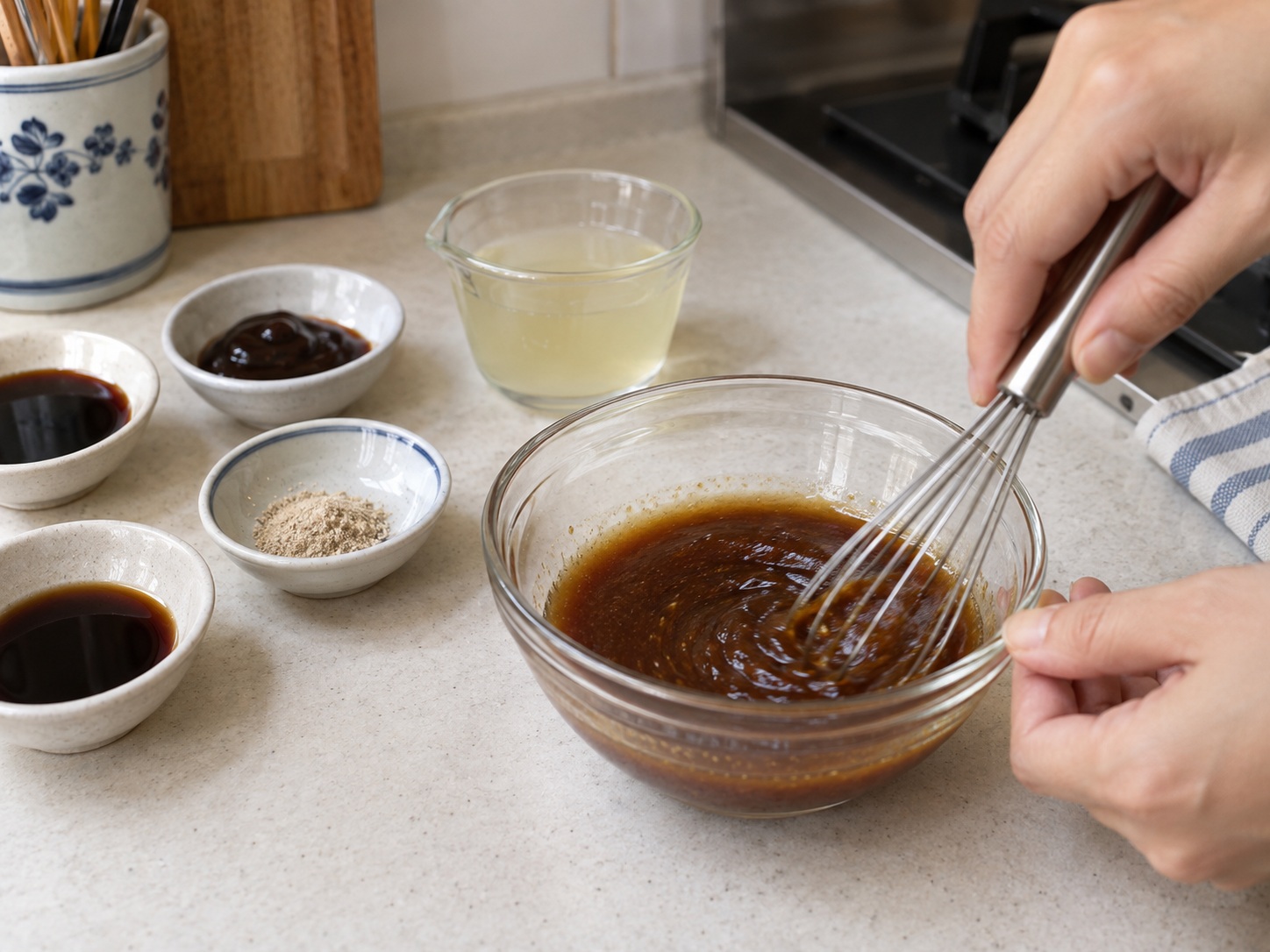 印尼雞絲麵 — 調好甜豉油汁