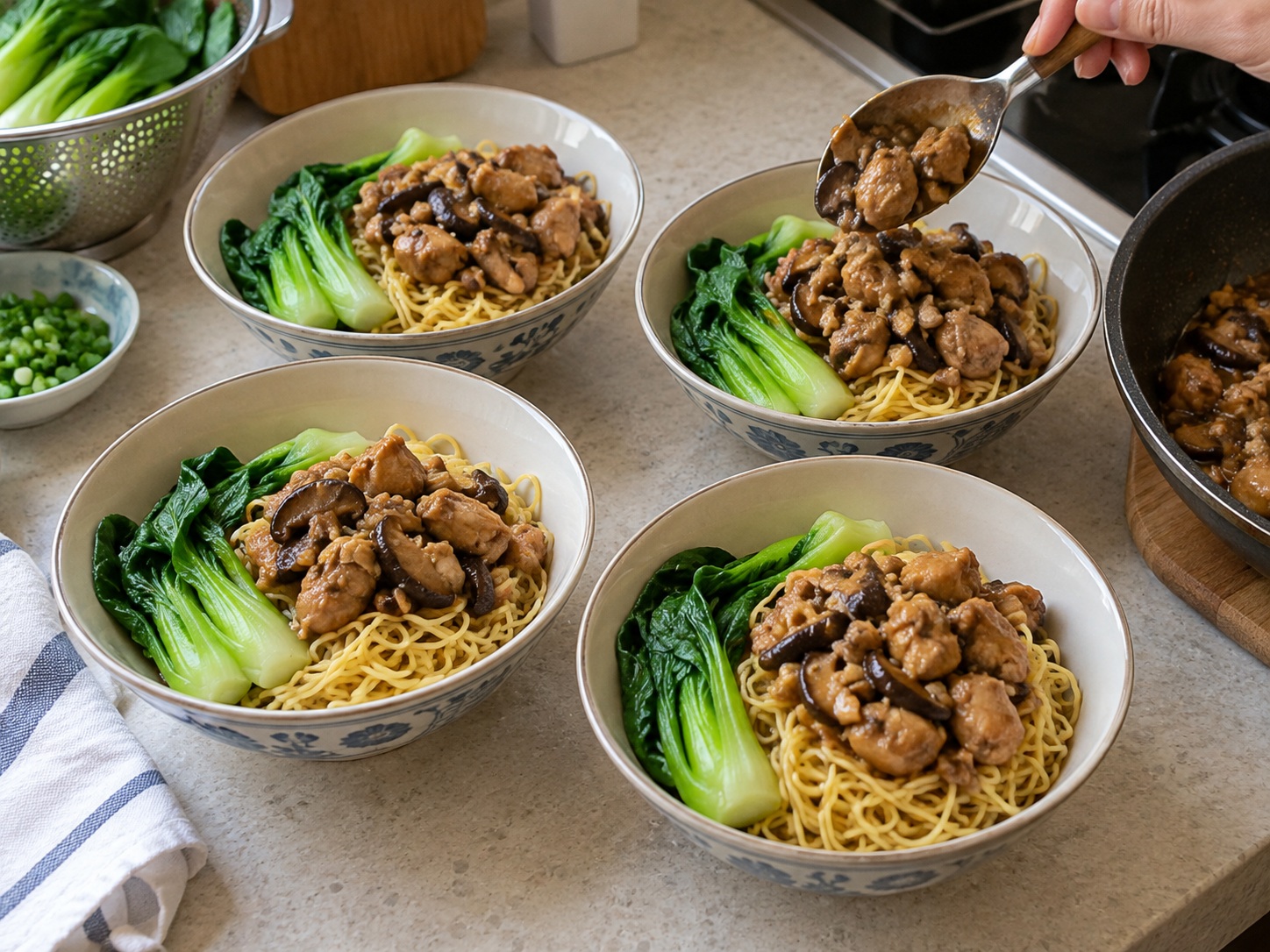 印尼雞絲麵 — 組合雞肉麵