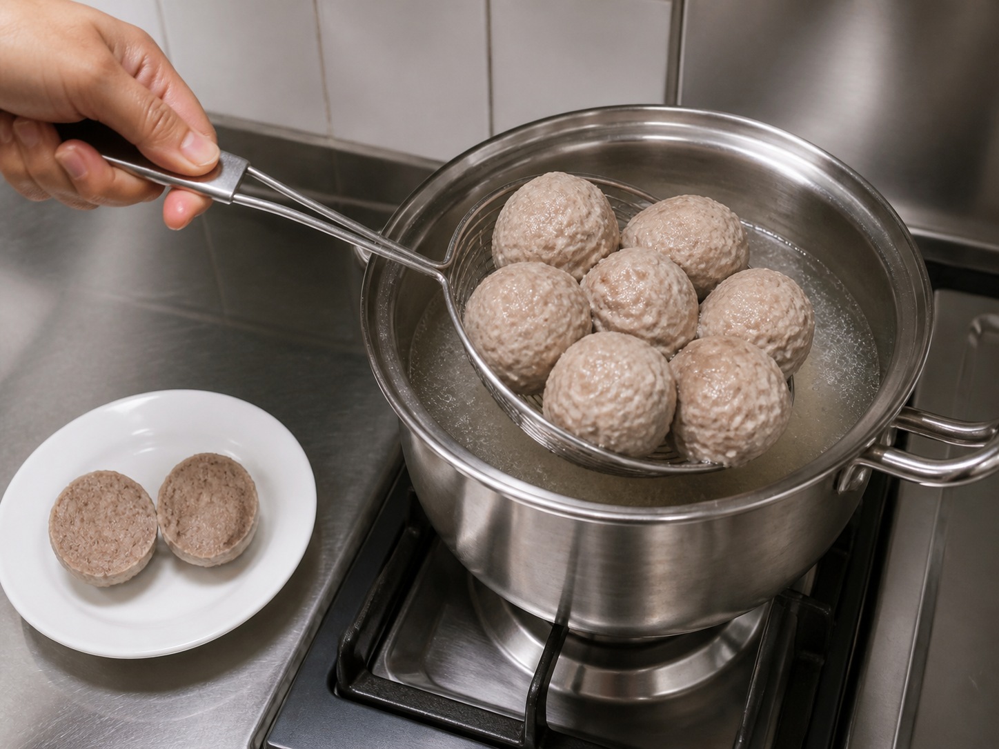 Indonesian Beef Bakso Soup: Check meatballs