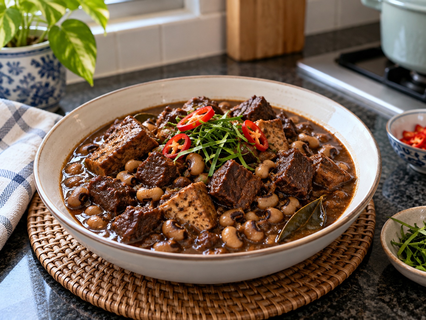 印尼黑果牛肉豆腐燴 Brongkos — 完成圖