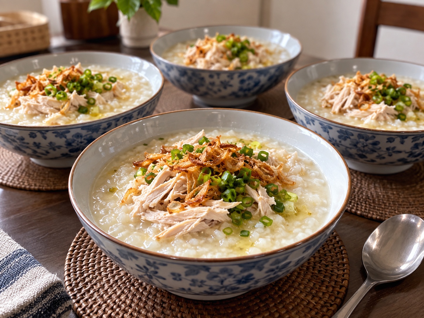 Bubur Ayam Indonesia — hidangan selesai