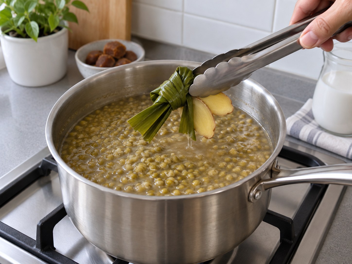 印尼椰香綠豆粥 — 取出香料