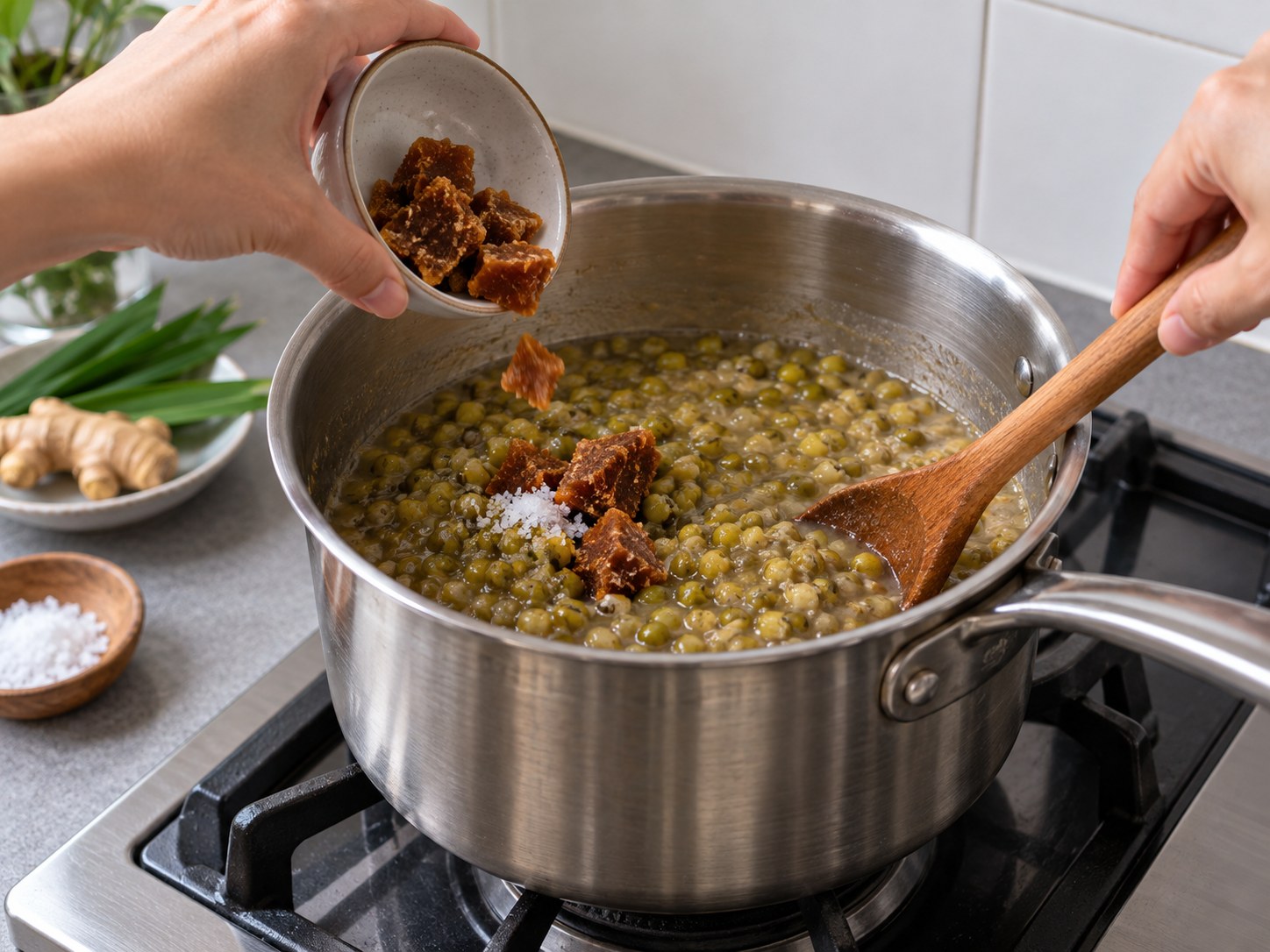 印尼椰香綠豆粥 — 加椰糖和鹽