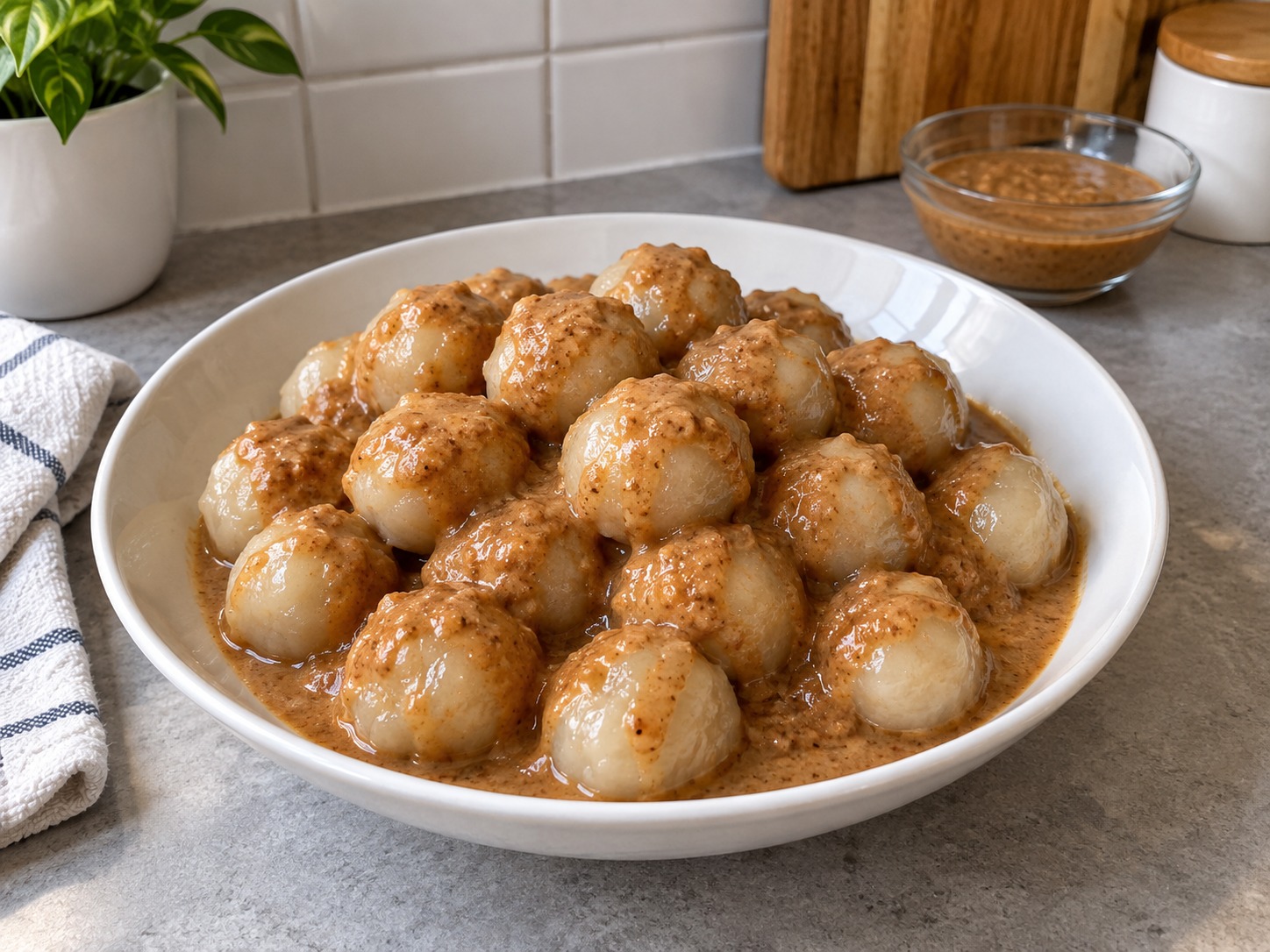 Cilok Saus Kacang — hidangan selesai