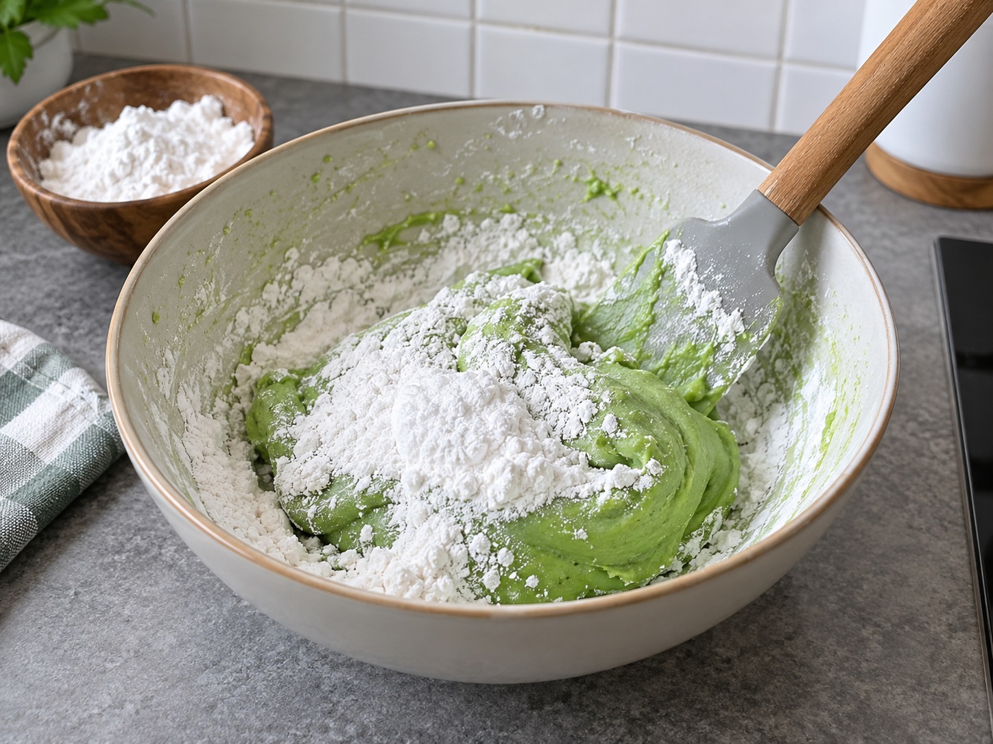 Indonesian Makassar Es Pisang Ijo — Add tapioca