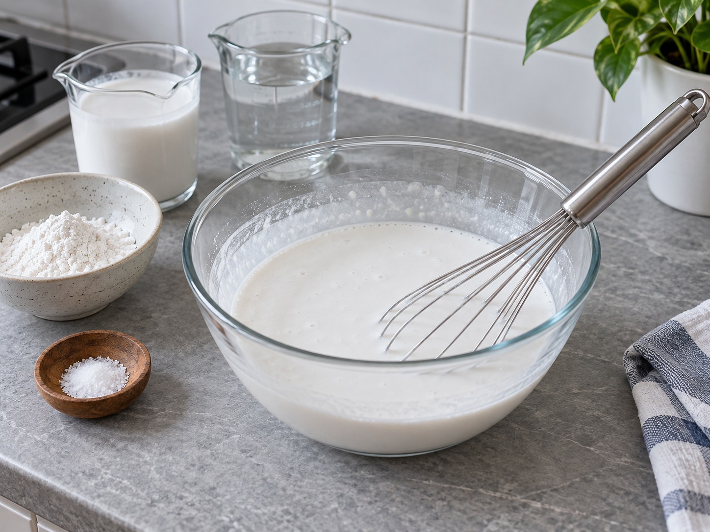 Indonesian Makassar Es Pisang Ijo — Mix coconut porridge