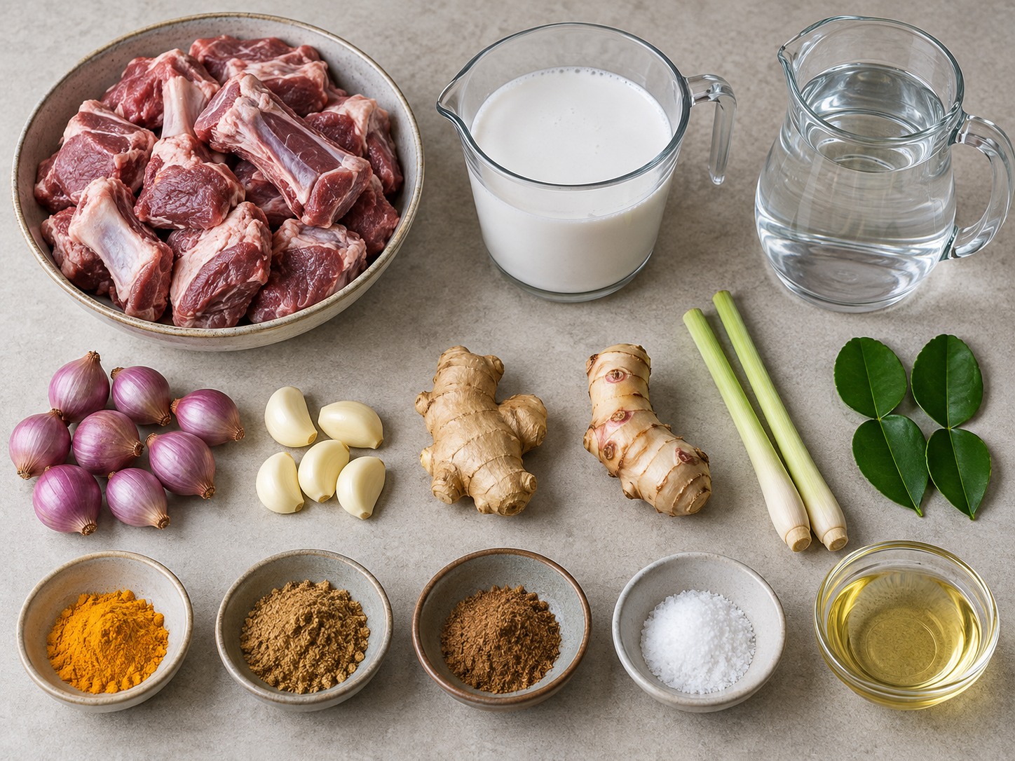 印尼香料椰汁燴羊肉 — 材料