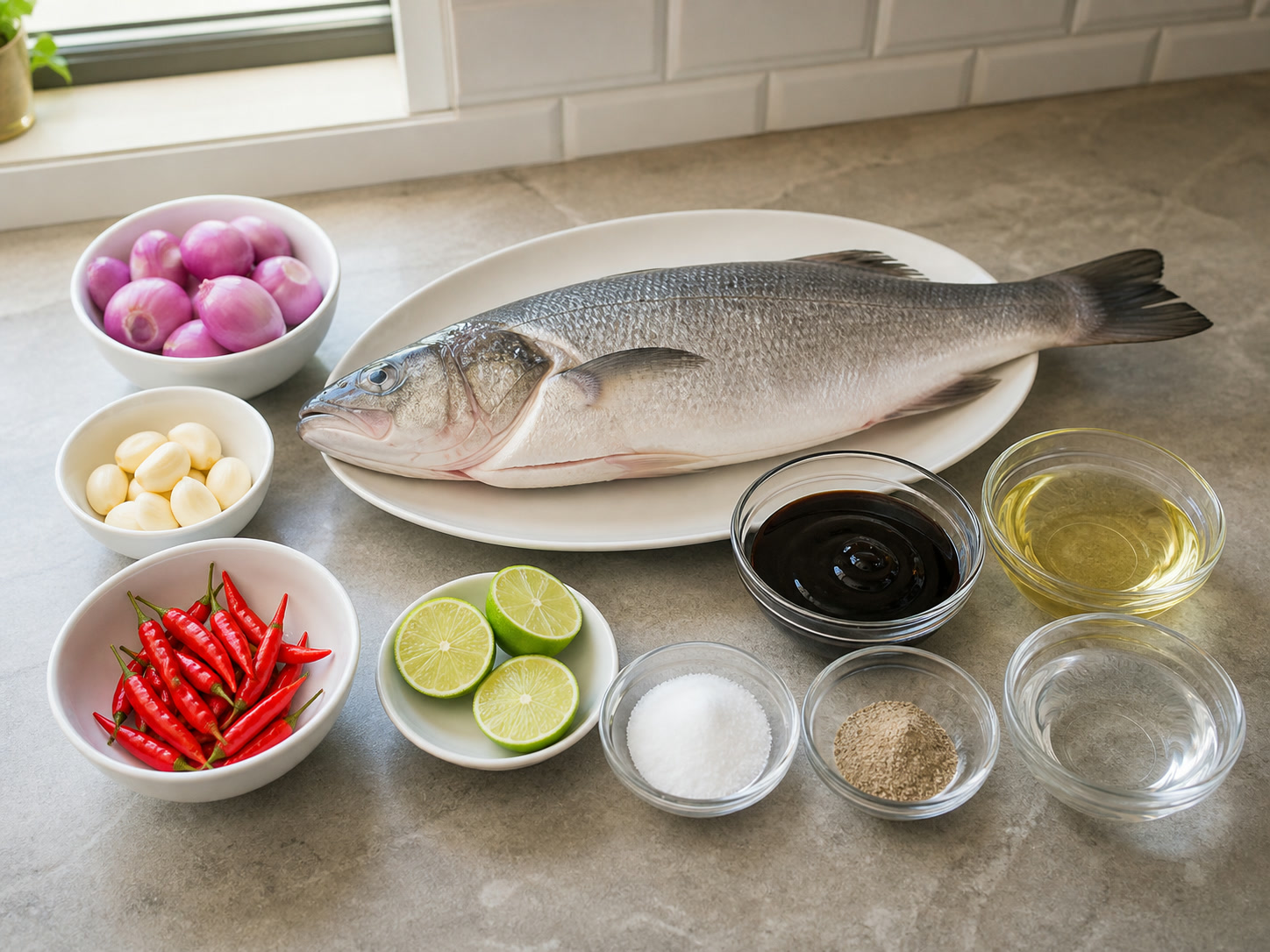 Indonesian Grilled Fish with Sweet Soy Sambal complete ingredient overview