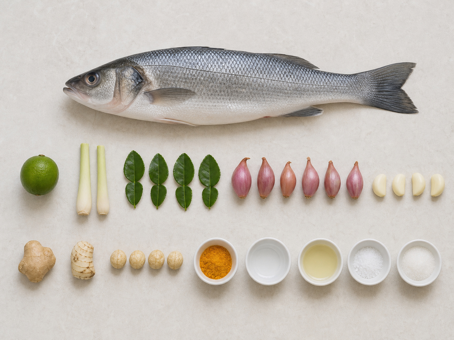 印尼黃薑香料煮魚 — 材料總覽