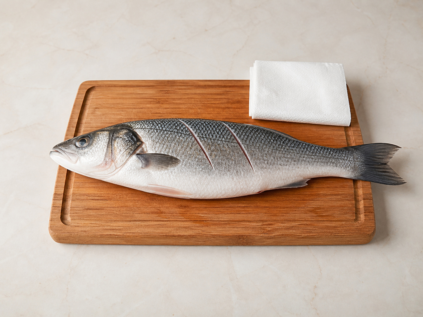 印尼黃薑香料煮魚 — 清潔𠝹紋抹乾魚身