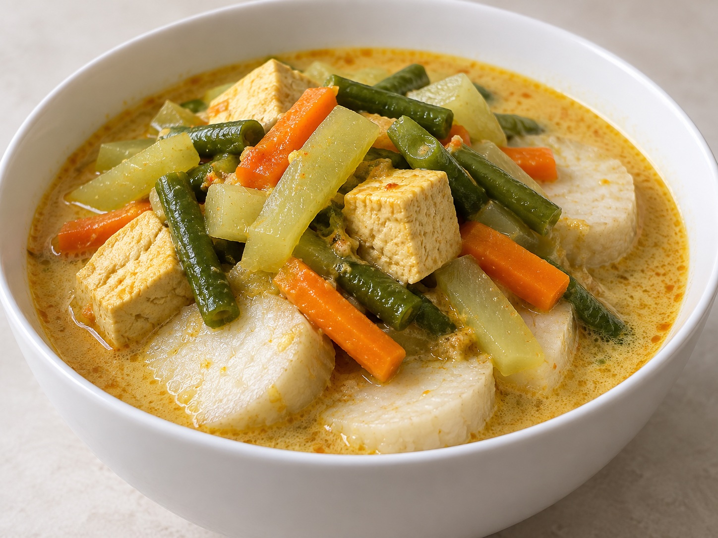 Indonesian Lontong Sayur Coconut Vegetable Stew — finished dish