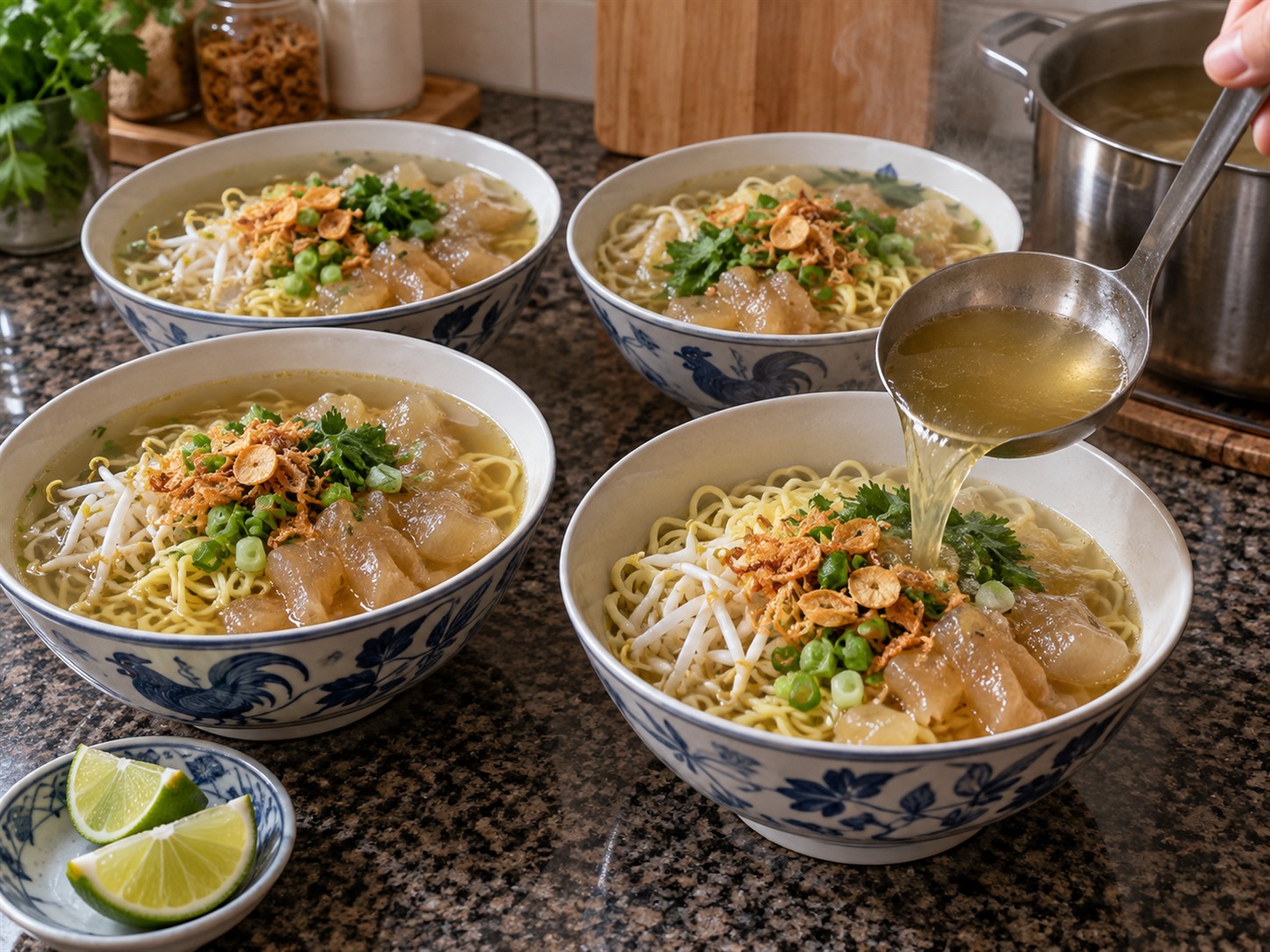 Mie Kocok Kikil Sapi Bandung — Siram kaldu