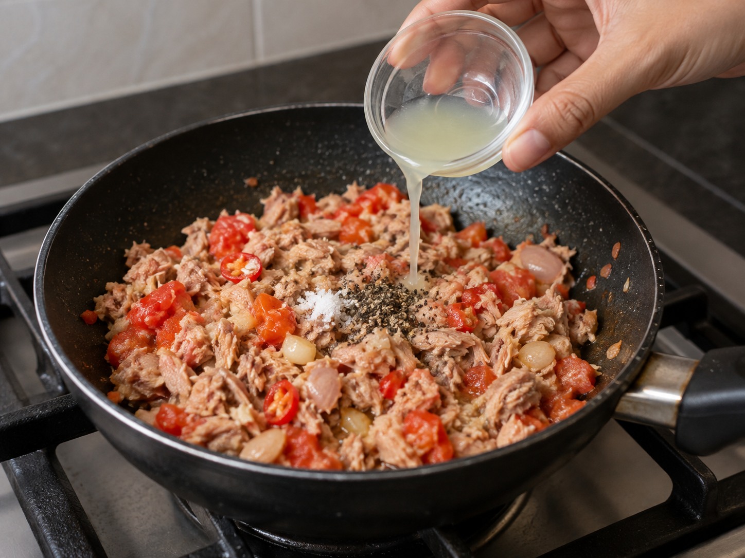 Indonesian Banana Leaf Grilled Tuna Rice — Season the filling