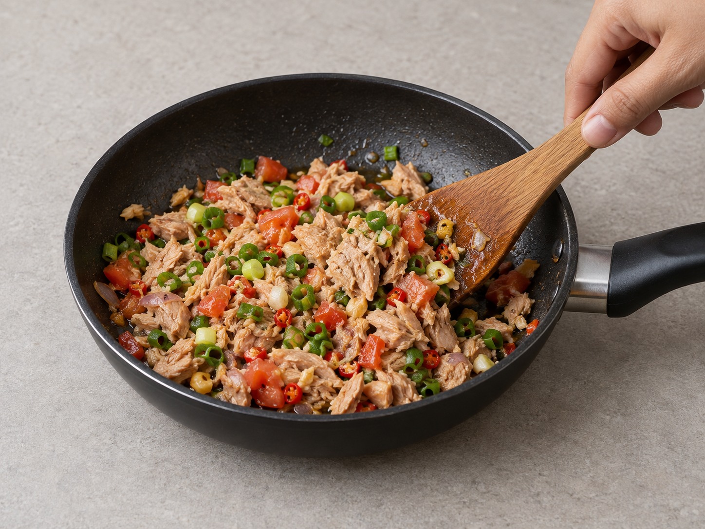 Indonesian Banana Leaf Grilled Tuna Rice — Add spring onions
