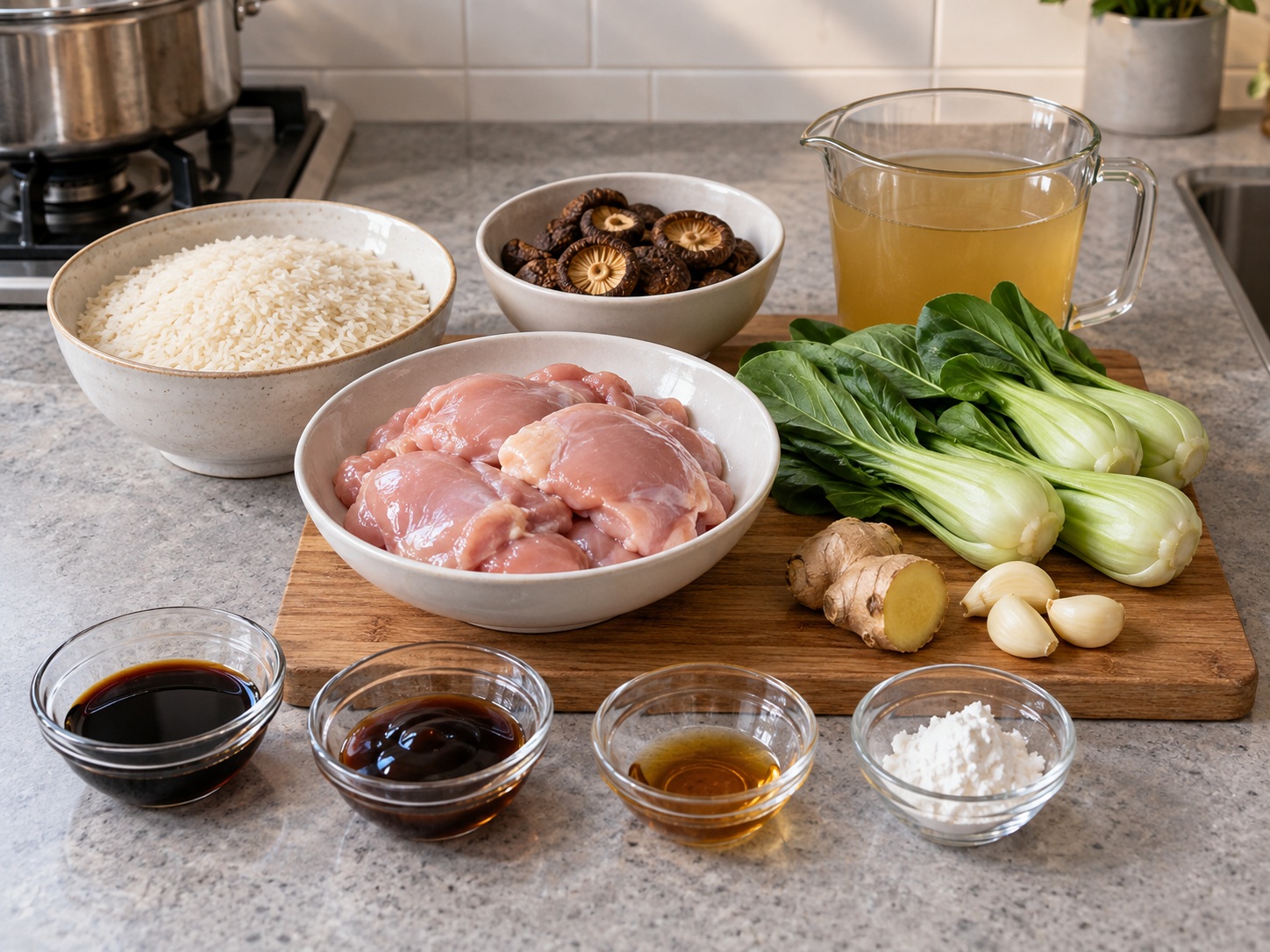 Indonesian Nasi Tim Ayam — mga sangkap
