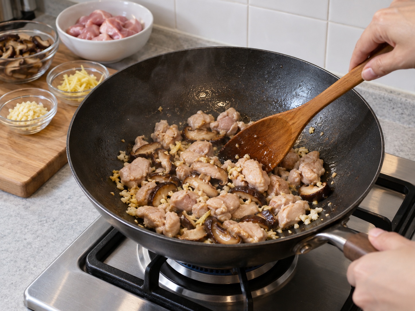 Indonesian Nasi Tim Ayam — Igisa ang luya at bawang