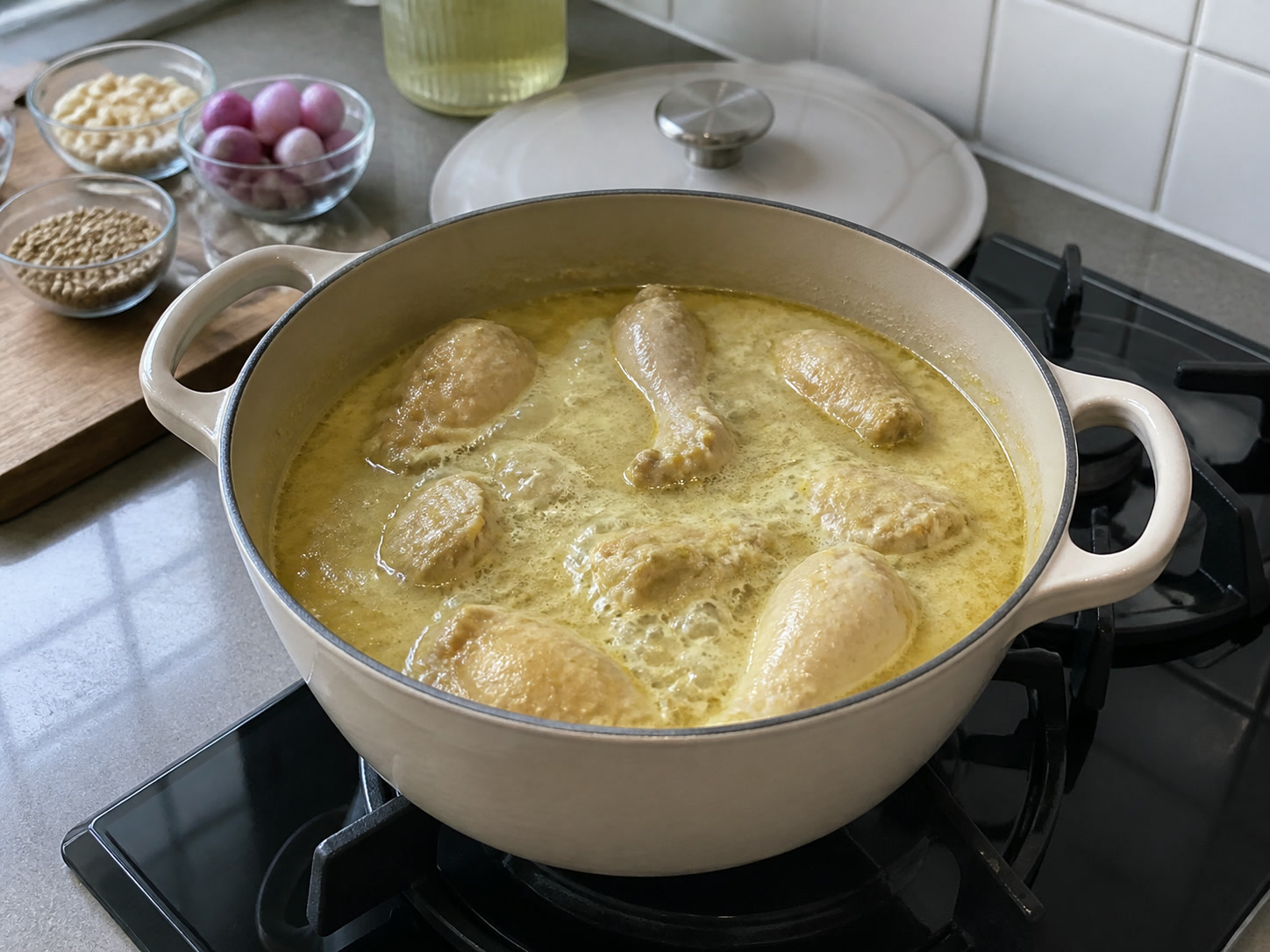 印尼椰香白咖喱雞: 小火慢煮