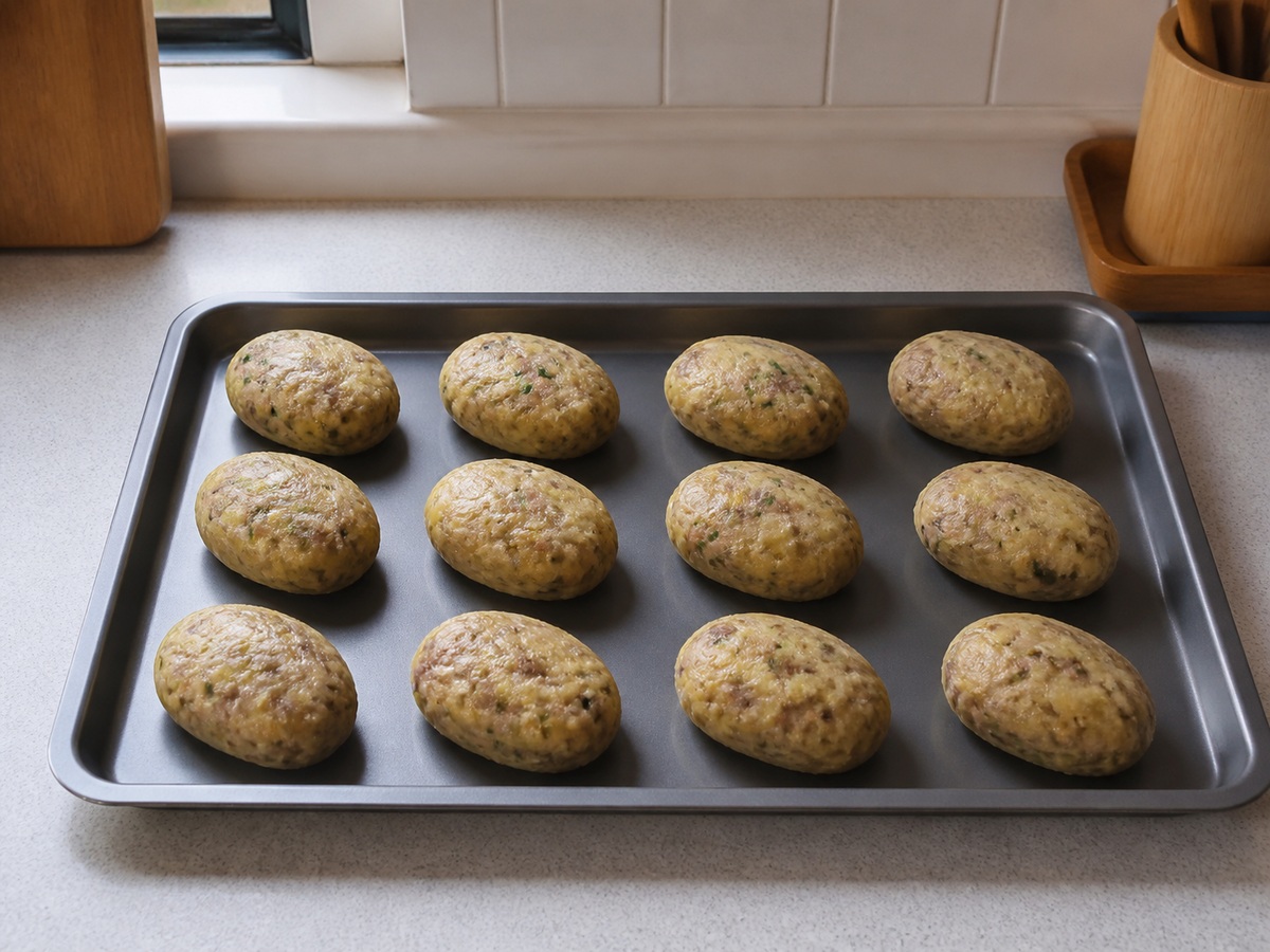 Indonesian Potato and Beef Perkedel: Chill the patties