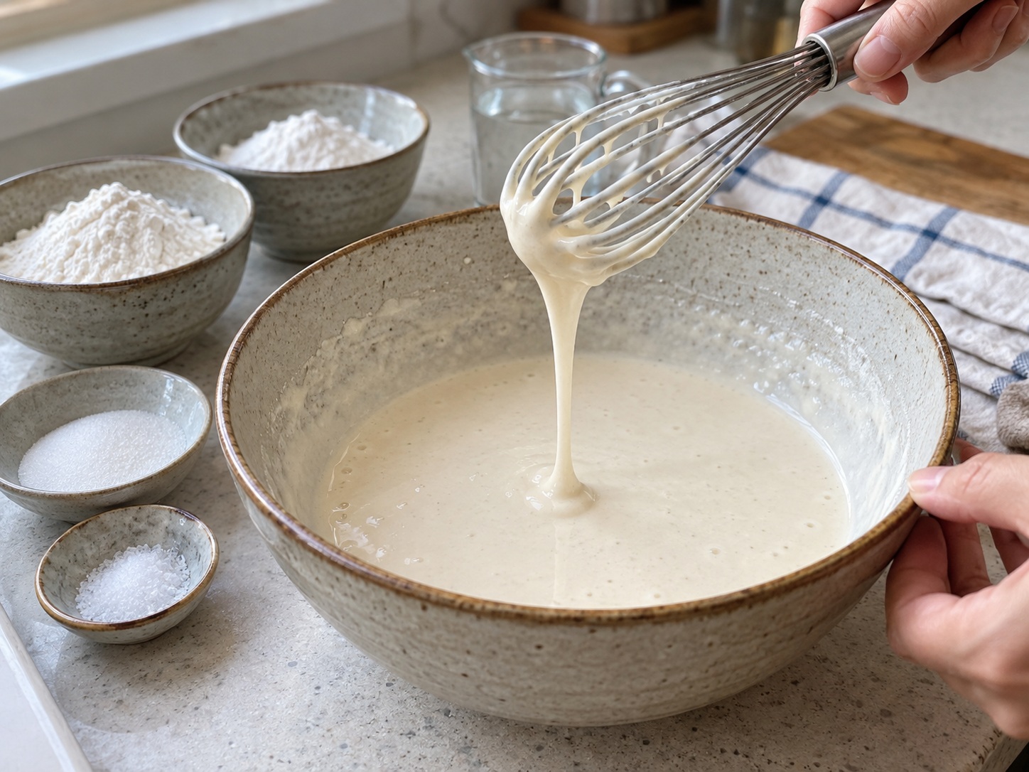 Indonesian Pisang Goreng Banana Fritters — Whisk the rice-flour batter
