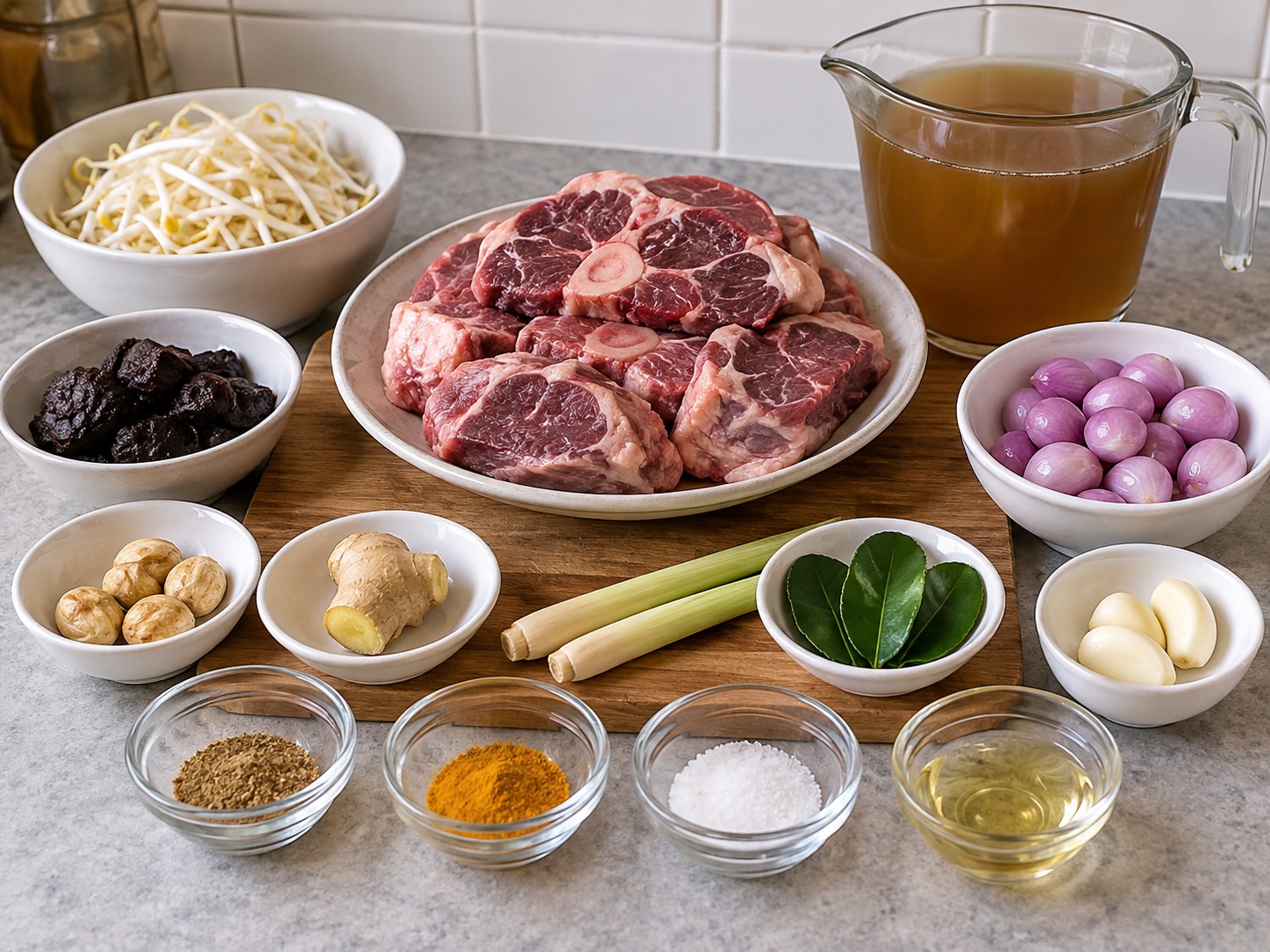 Indonesian Rawon Beef Soup — ingredients