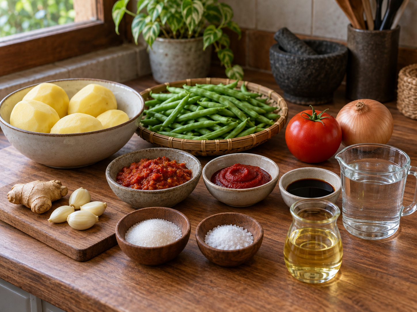 Sambal Goreng Kentang dan Buncis Indonesia — bahan