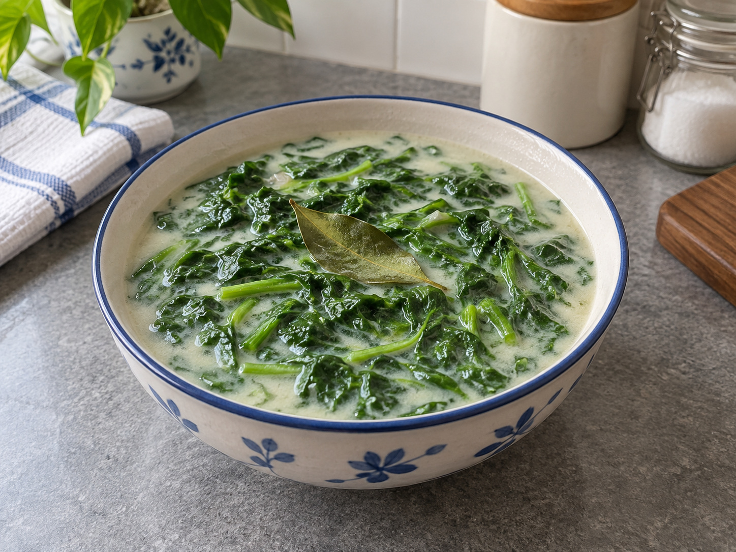 Indonesian Sayur Bobor Bayam — finished dish
