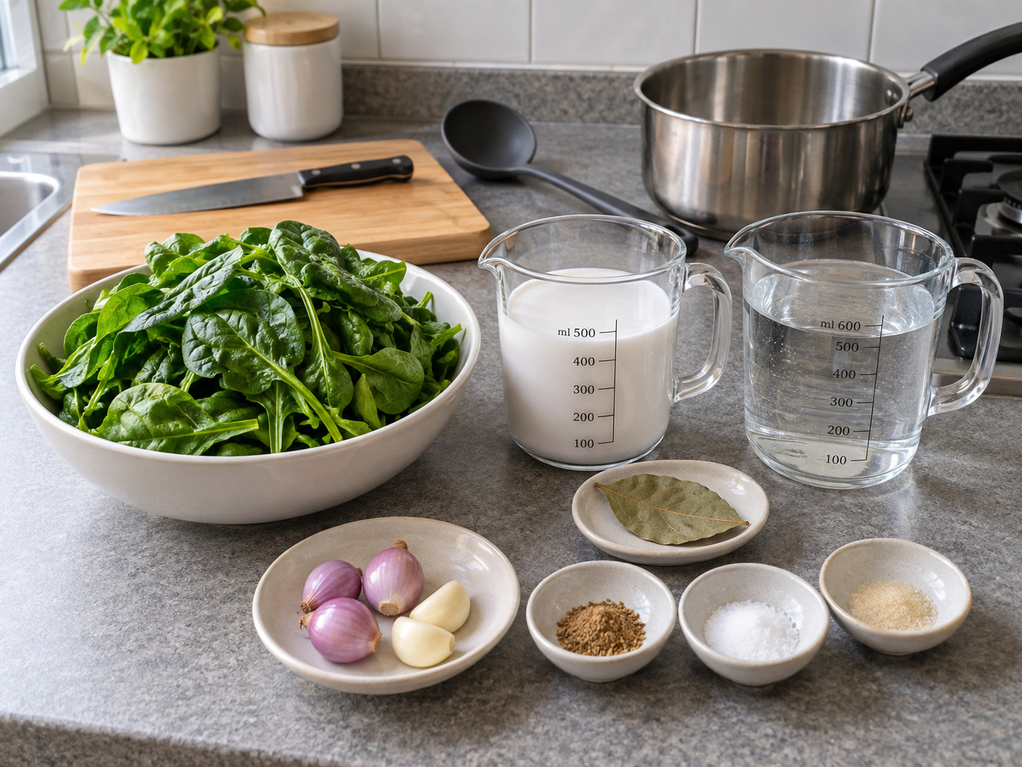 Indonesian Sayur Bobor Bayam — ingredients