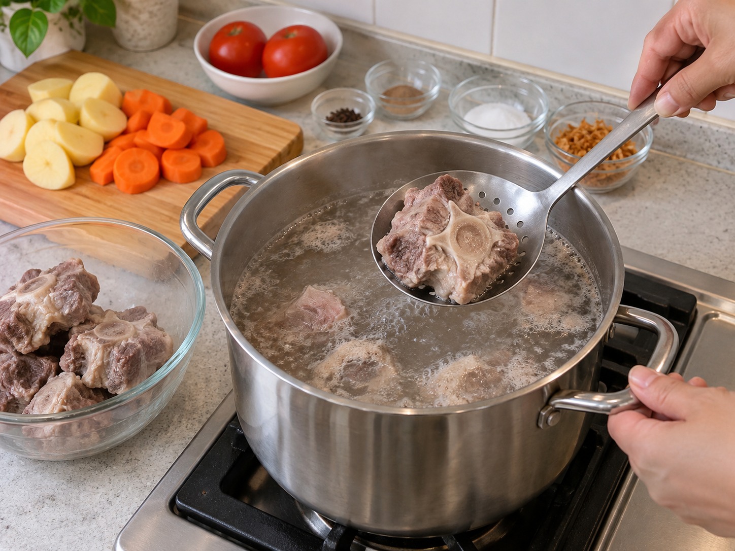 印尼牛尾清湯 Sop Buntut — 牛尾汆水五分鐘