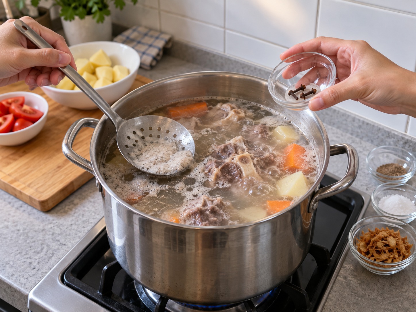 印尼牛尾清湯 Sop Buntut — 撇沫後加丁香