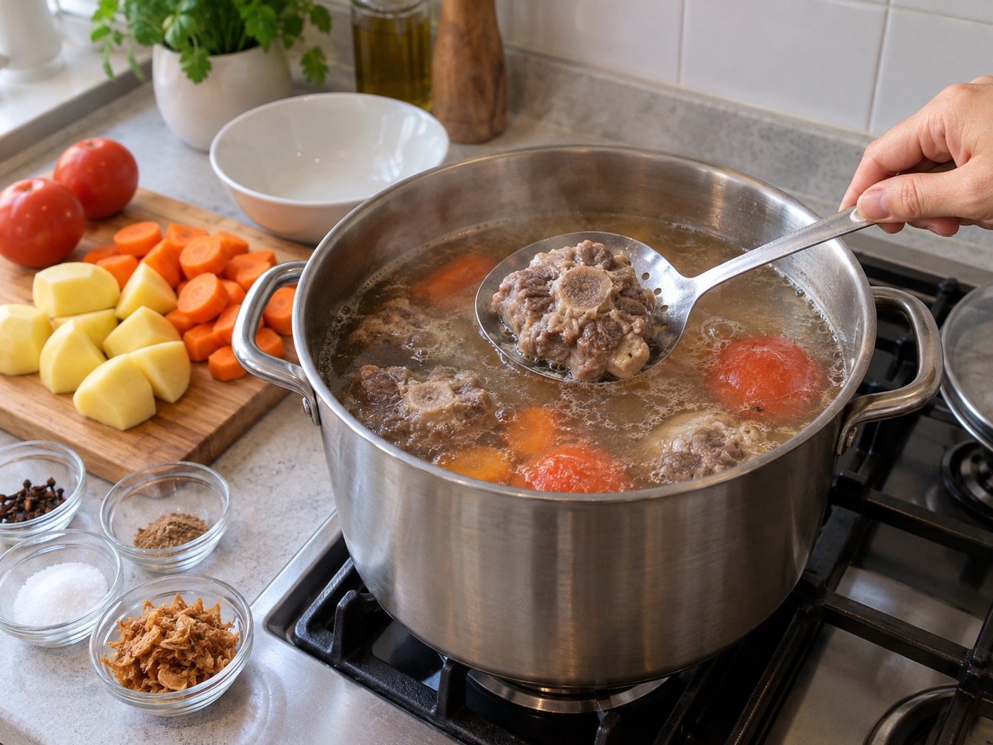 印尼牛尾清湯 Sop Buntut — 小火煮九十分鐘