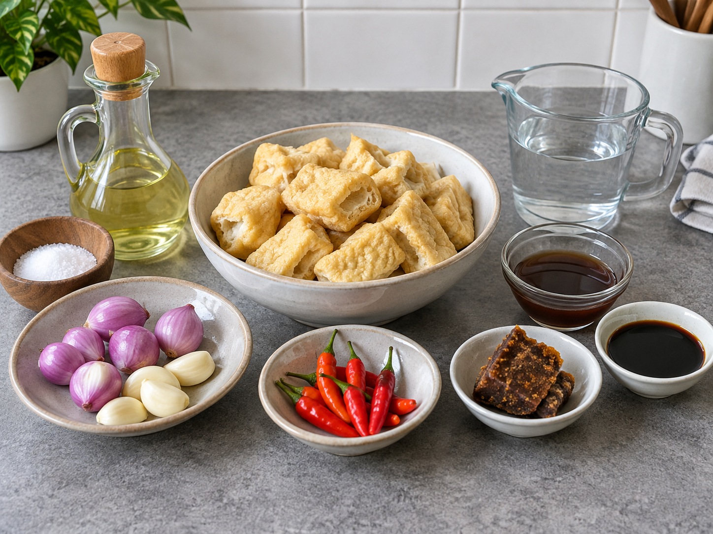 印尼井里汶酸辣豆腐 Tahu Gejrot — 材料
