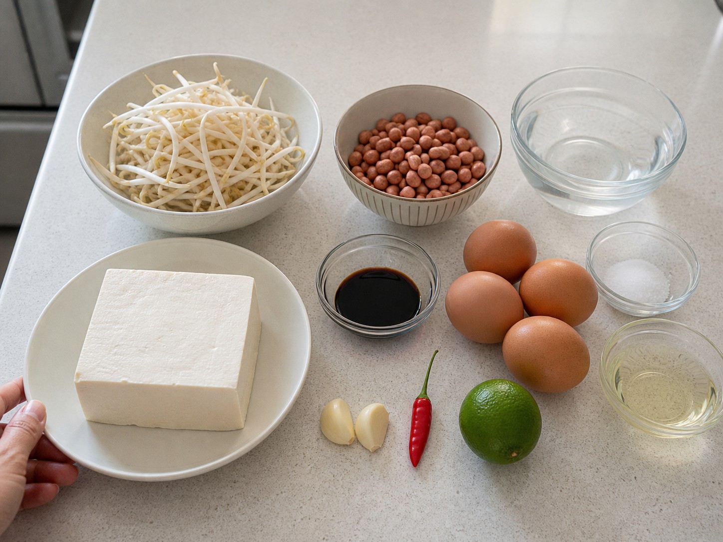 Indonesian Tokwa at Itlog na may Peanut Sauce — pangkalahatang sangkap