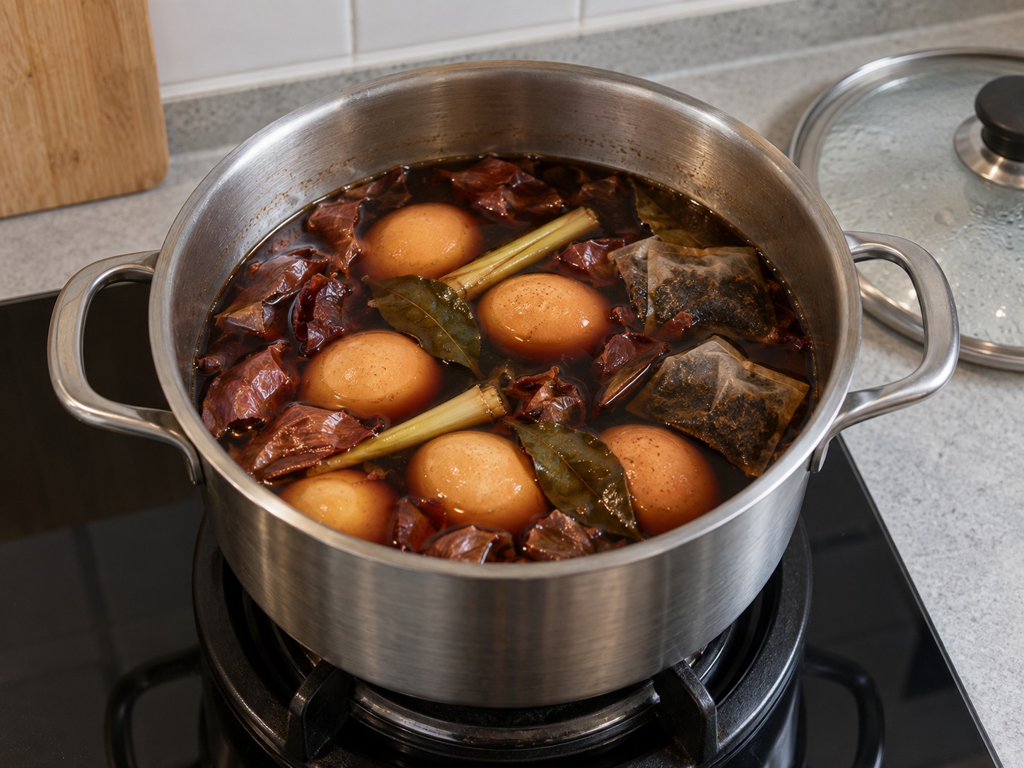 Indonesian Telur Pindang — Patayin ang apoy at ibabad nang 30 minuto para k