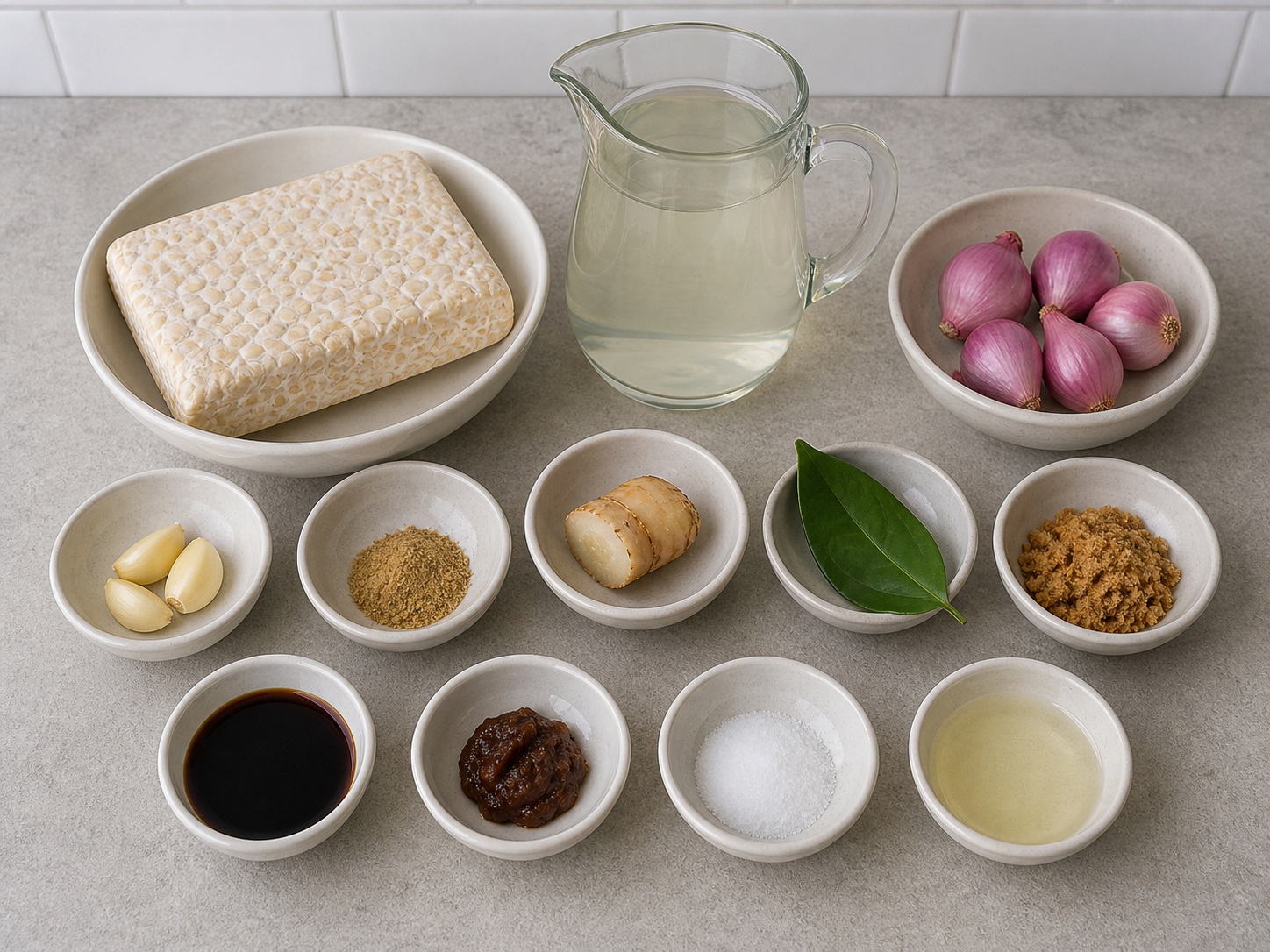 Indonesian Sweet-Spiced Braised Tempeh — ingredients overview