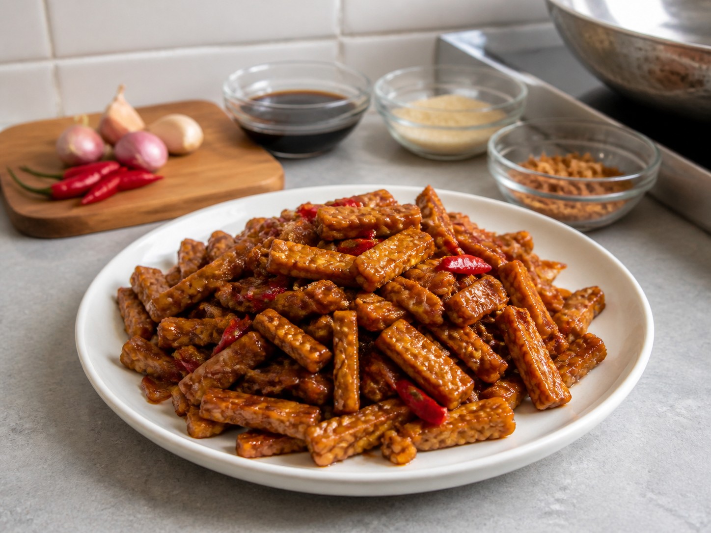 Orek Tempe Indonesia — hidangan selesai