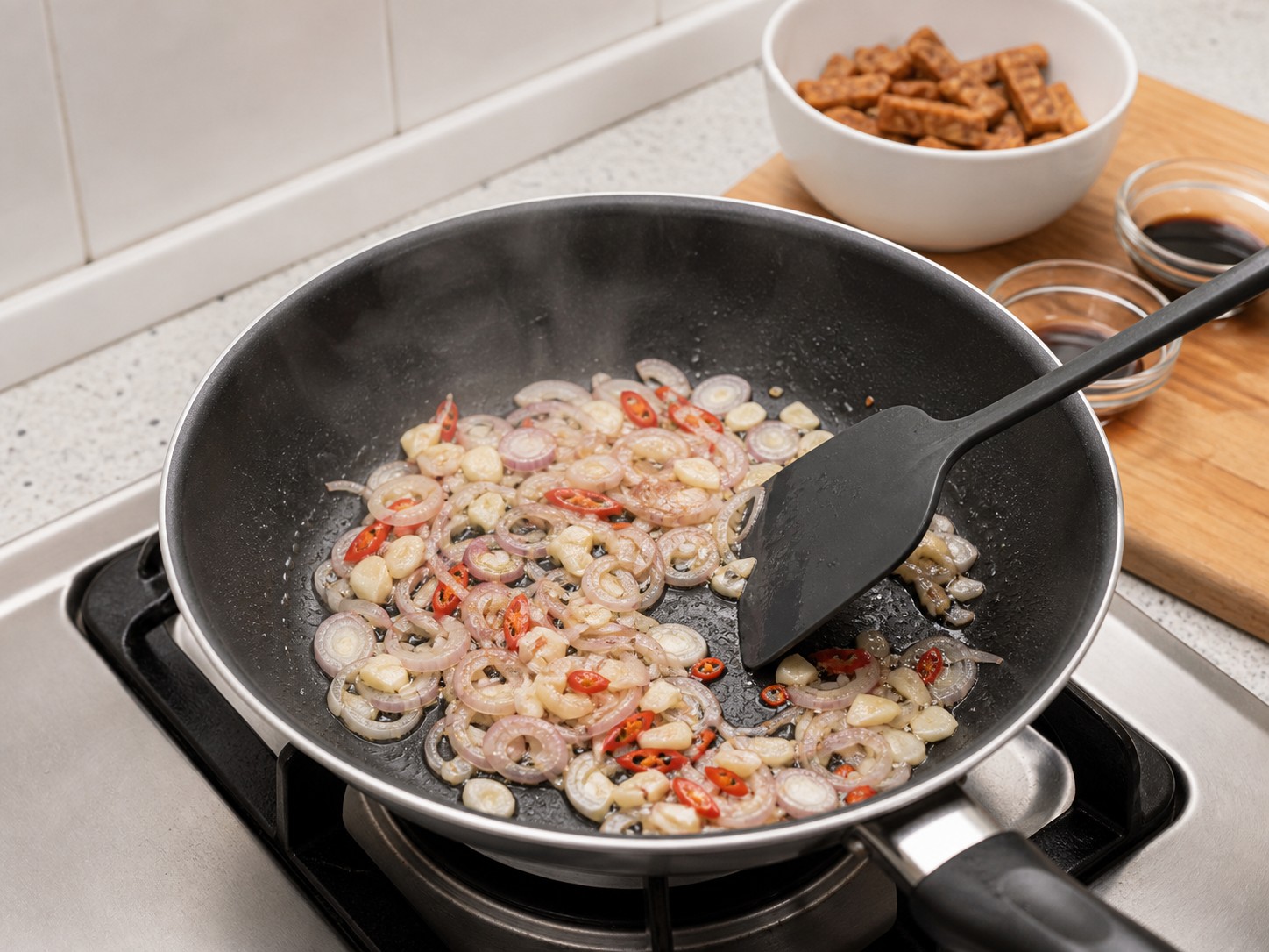 Indonesian Tempeh Orek — hakbang 9