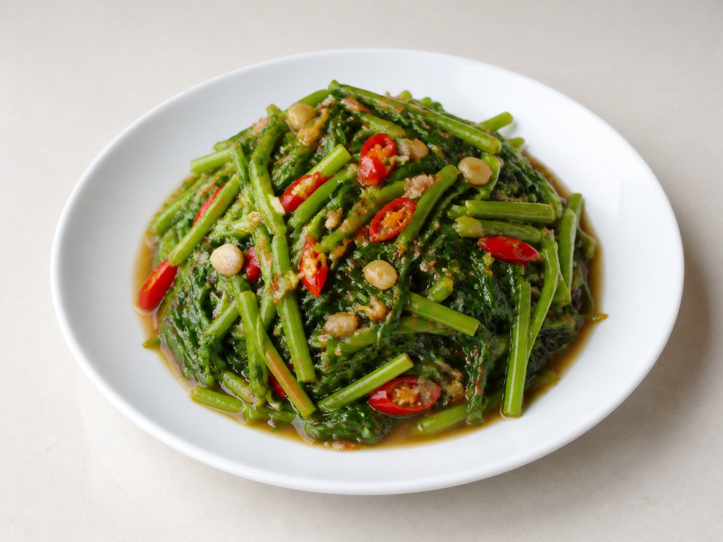 Indonesian Water Spinach with Shrimp Paste — step 12