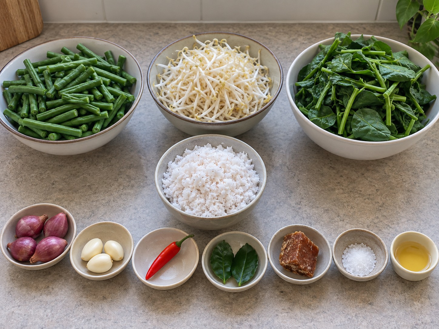 印尼香料椰絲拌雜菜 — 材料