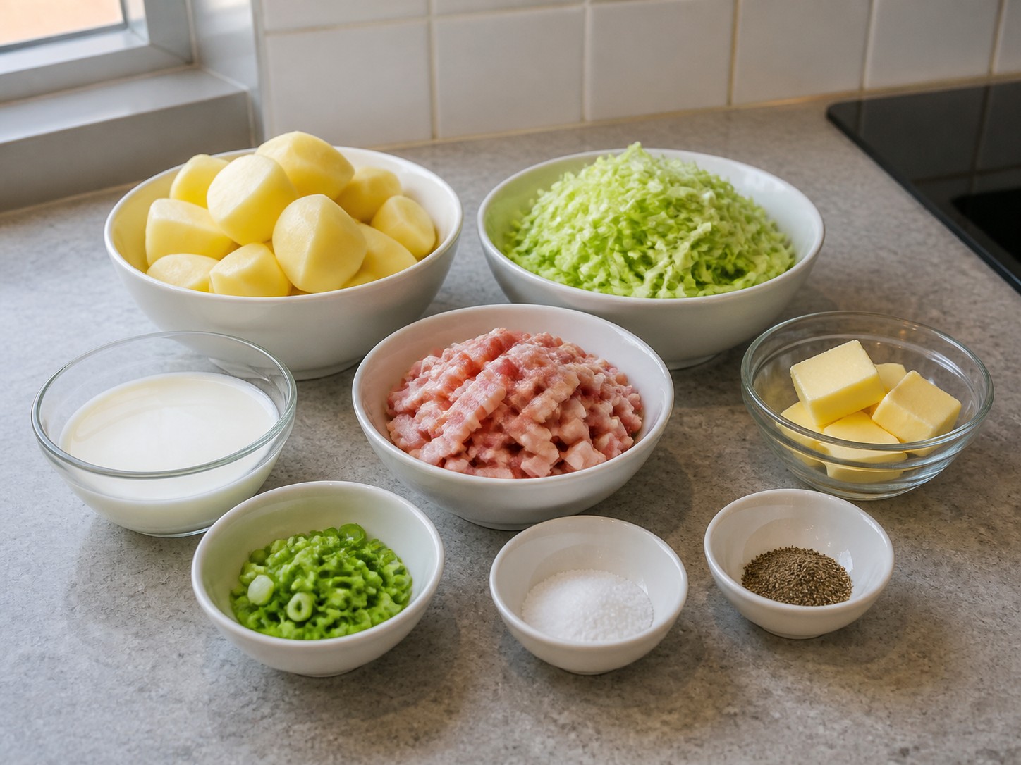 Colcannon Irlandia dengan Bacon dan Kubis — ingredients overview