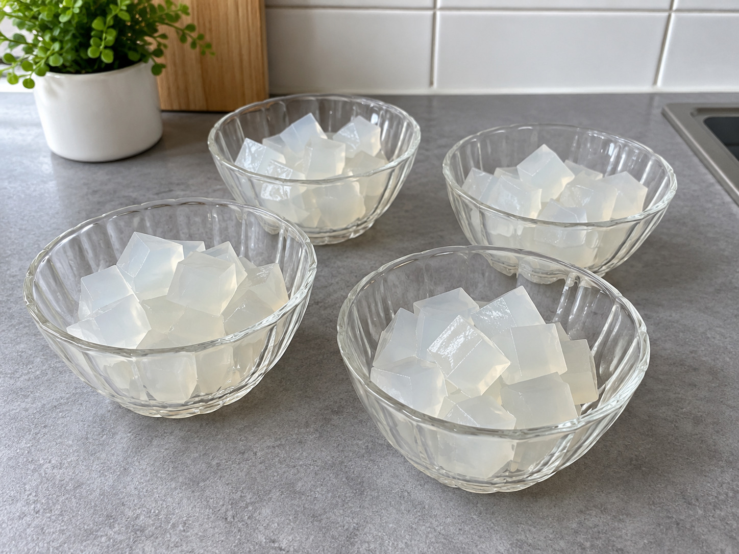 Japanese Anmitsu Kanten Jelly Dessert — Portion jelly