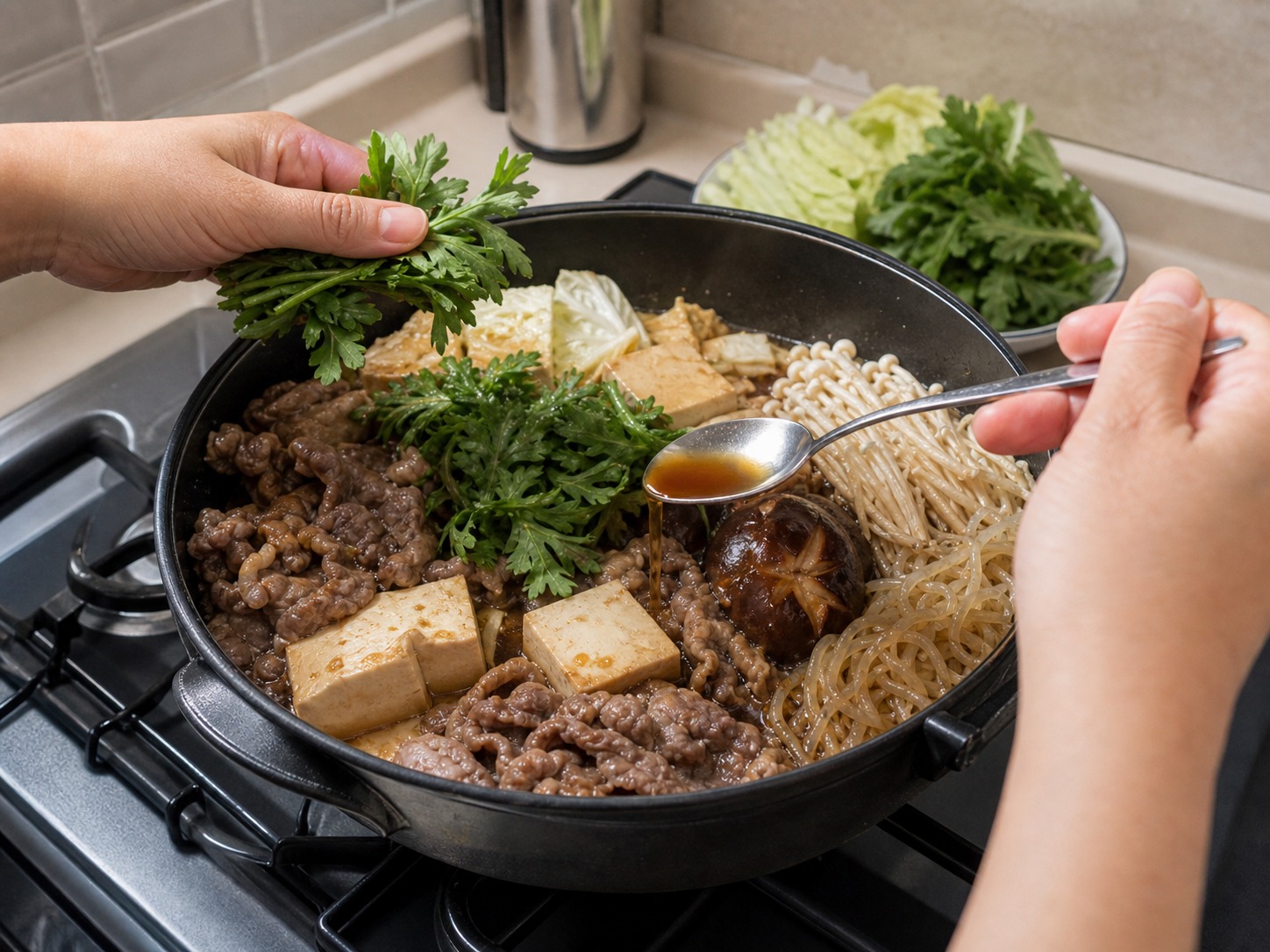 日式牛肉壽喜燒:步驟 11