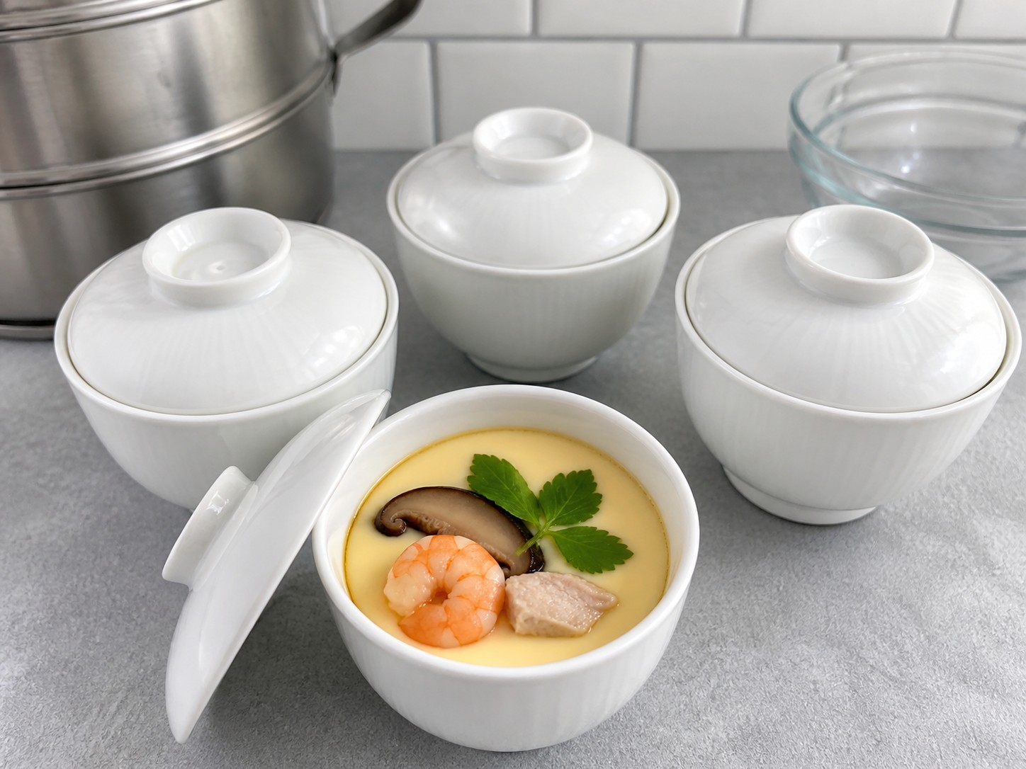 日式茶碗蒸完成圖｜Japanese Chawanmushi Savoury Egg Custard