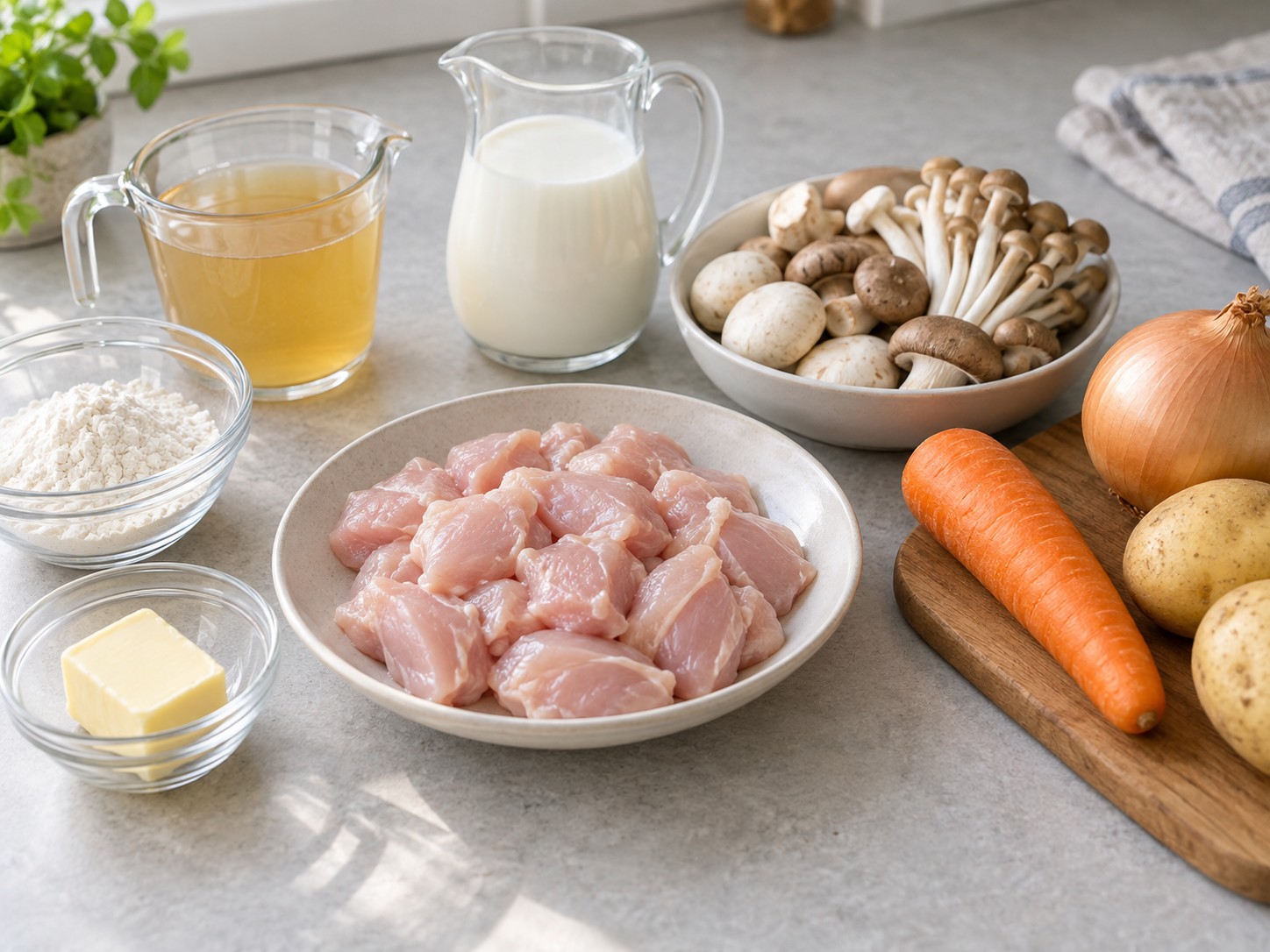 Semur Krim Ayam dan Jamur ala Jepang — bahan