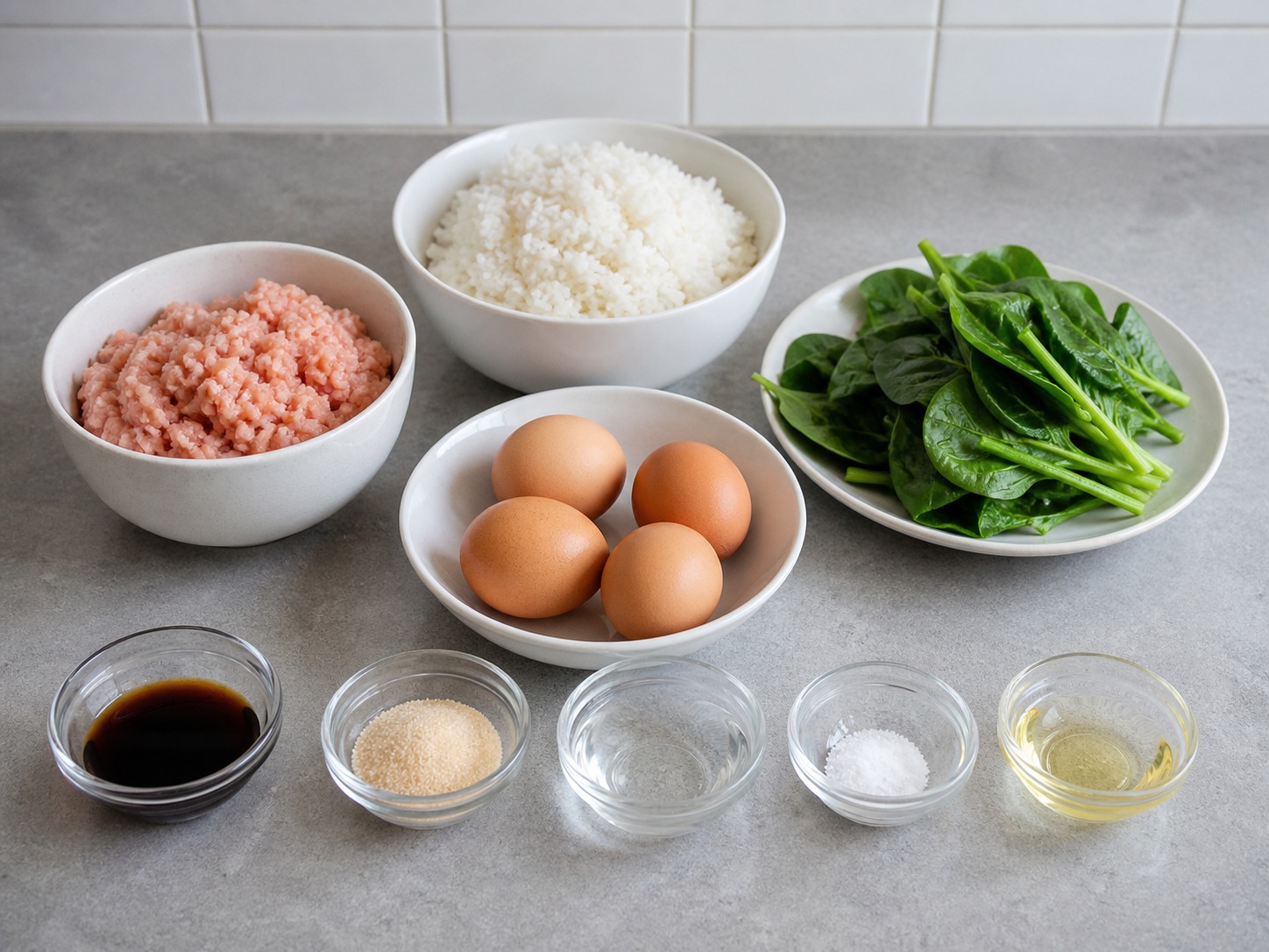Japanese Chicken Soboro Rice Bowl — ingredients overview