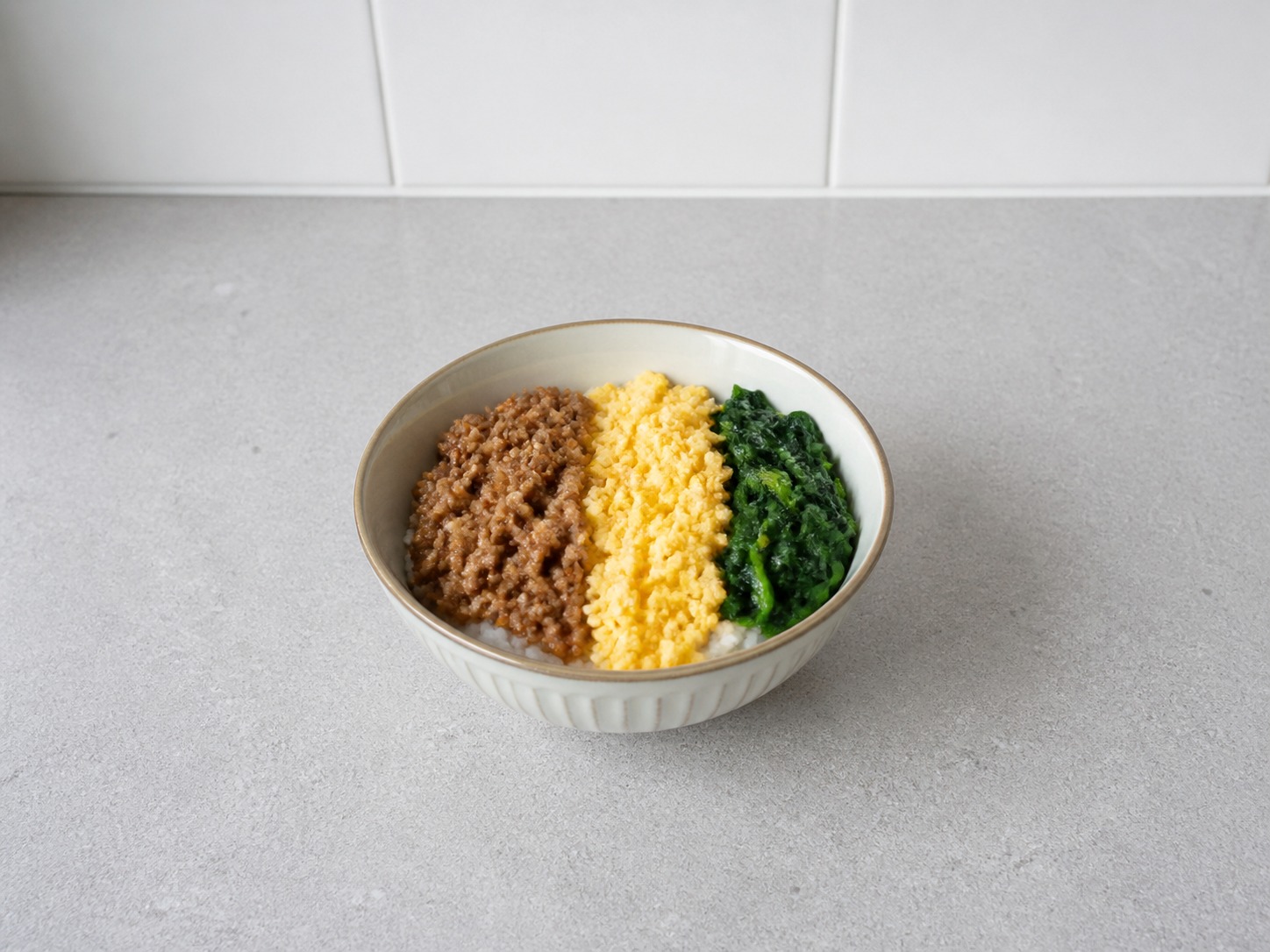 Japanese Chicken Soboro Rice Bowl — Serve